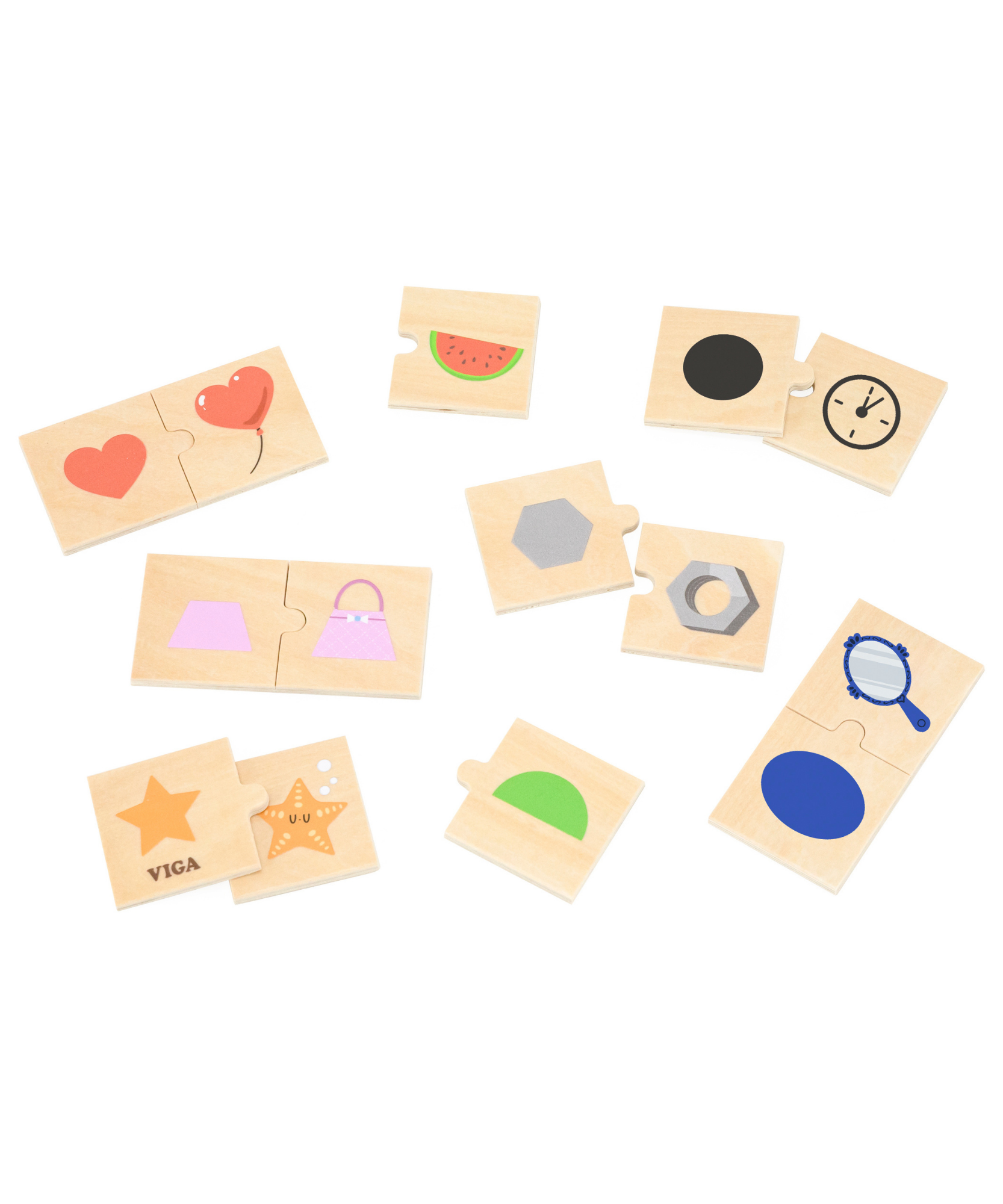 لعبة فيجا لربط الأشكال بالأشياء، أحجية من ٢٤ قطعة، لعبة مونتيسوري خشبية، تُنمّي المهارات الحسية والإدراكية والحركية الدقيقة، غير سامة وصديقة للبيئة، مناسبة للأطفال من عمر ١٨ شهرًا فما فوق