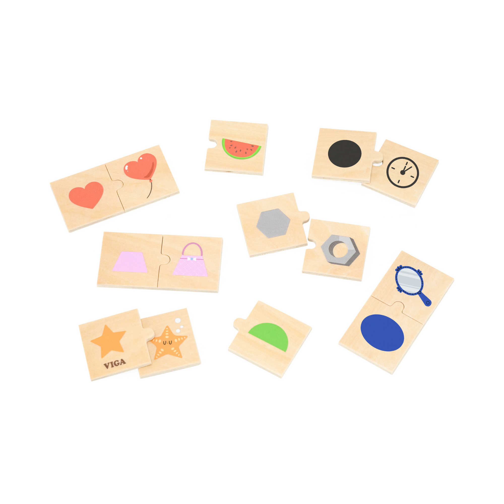 لعبة فيجا لربط الأشكال بالأشياء، أحجية من ٢٤ قطعة، لعبة مونتيسوري خشبية، تُنمّي المهارات الحسية والإدراكية والحركية الدقيقة، غير سامة وصديقة للبيئة، مناسبة للأطفال من عمر ١٨ شهرًا فما فوق