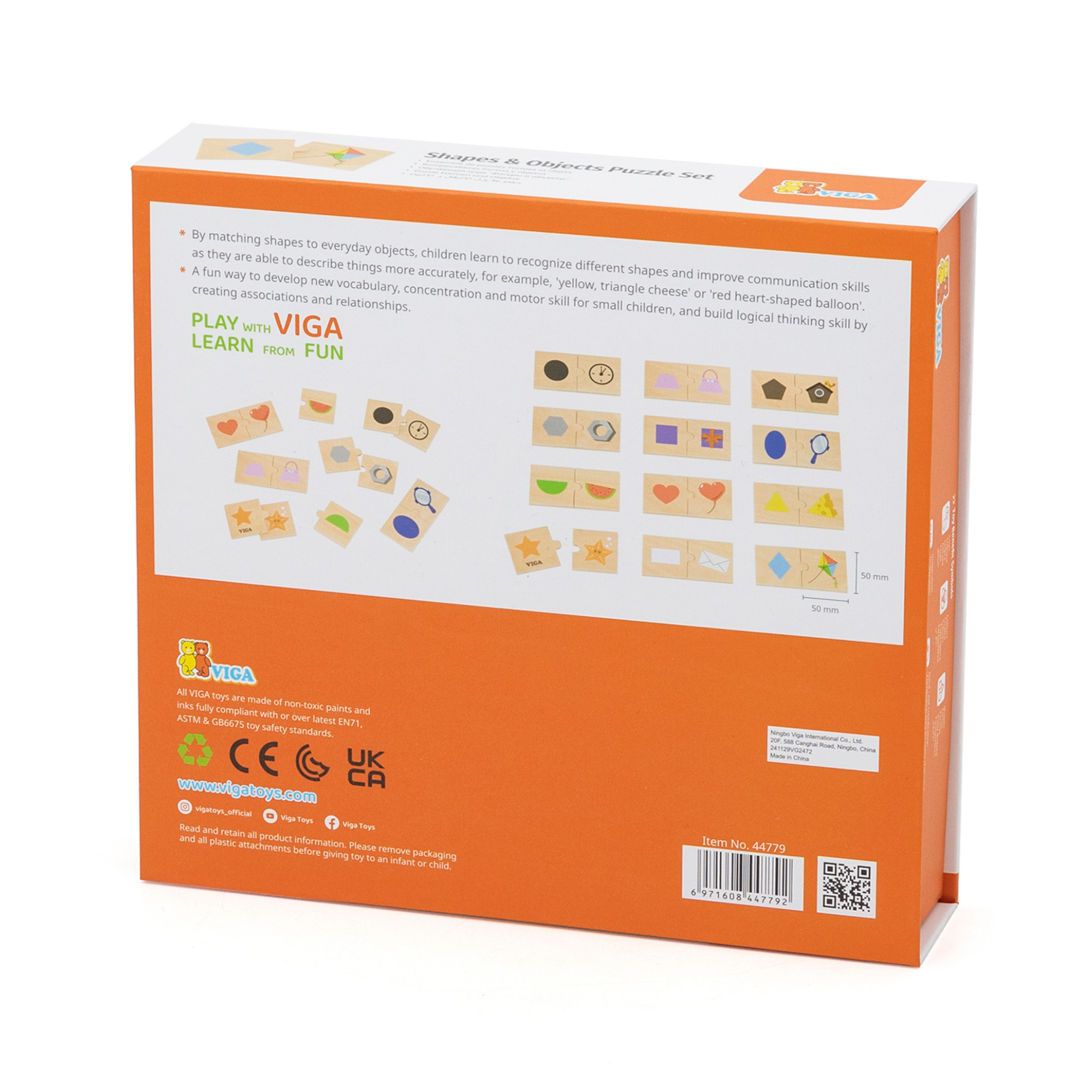 لعبة فيجا لربط الأشكال بالأشياء، أحجية من ٢٤ قطعة، لعبة مونتيسوري خشبية، تُنمّي المهارات الحسية والإدراكية والحركية الدقيقة، غير سامة وصديقة للبيئة، مناسبة للأطفال من عمر ١٨ شهرًا فما فوق