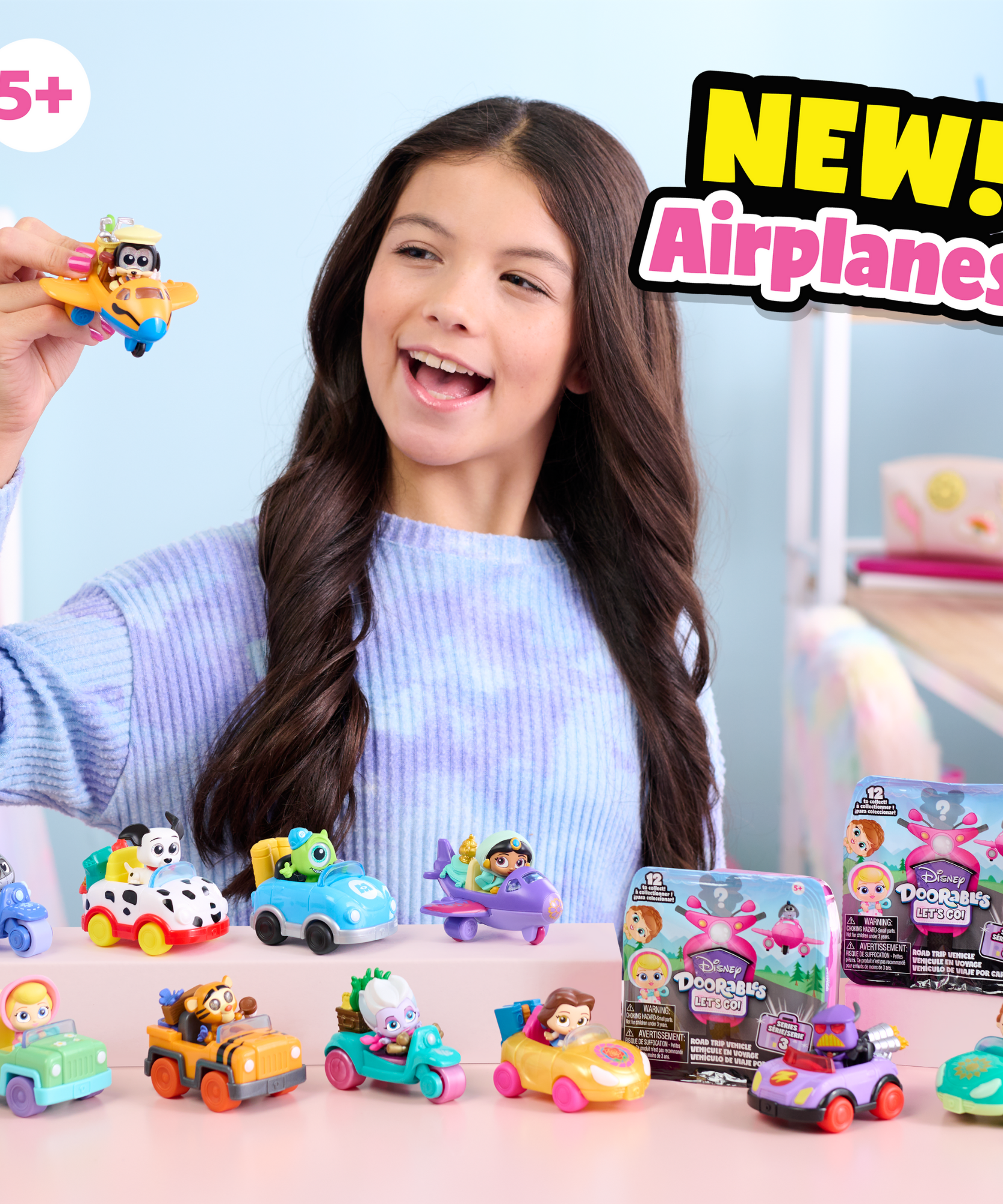 مجموعة ديزني دورابلز ليتس جو سيريز 3 "مركبات رحلات الطرق" شخصيات مصغرة قابلة للتجميع، 1.5 بوصة (3.8 سم) من التماثيل الصغيرة ومجموعة لعب المركبات، لعبة أطفال مرخصة رسميًا للأعمار من 5 سنوات فما فوق من جاست بلاي