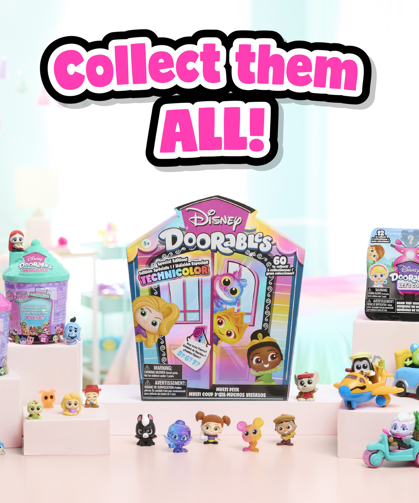 مجموعة ديزني دورابلز ليتس جو سيريز 3 "مركبات رحلات الطرق" شخصيات مصغرة قابلة للتجميع، 1.5 بوصة (3.8 سم) من التماثيل الصغيرة ومجموعة لعب المركبات، لعبة أطفال مرخصة رسميًا للأعمار من 5 سنوات فما فوق من جاست بلاي