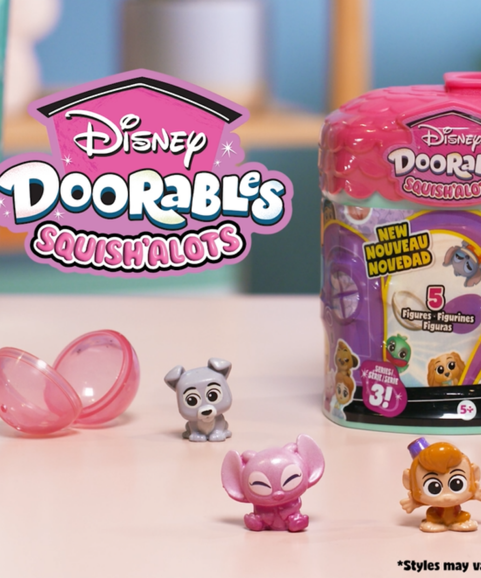 مجموعة ديزني دورابلز سكويش ألوتس سيريز 3 مع 5 شخصيات أكشن صغيرة قابلة للتجميع، حقيبة عمياء، 1 بوصة (2.5 سم)، لعبة مرخصة رسميًا للأطفال من سن 5 سنوات فما فوق من جاست بلاي