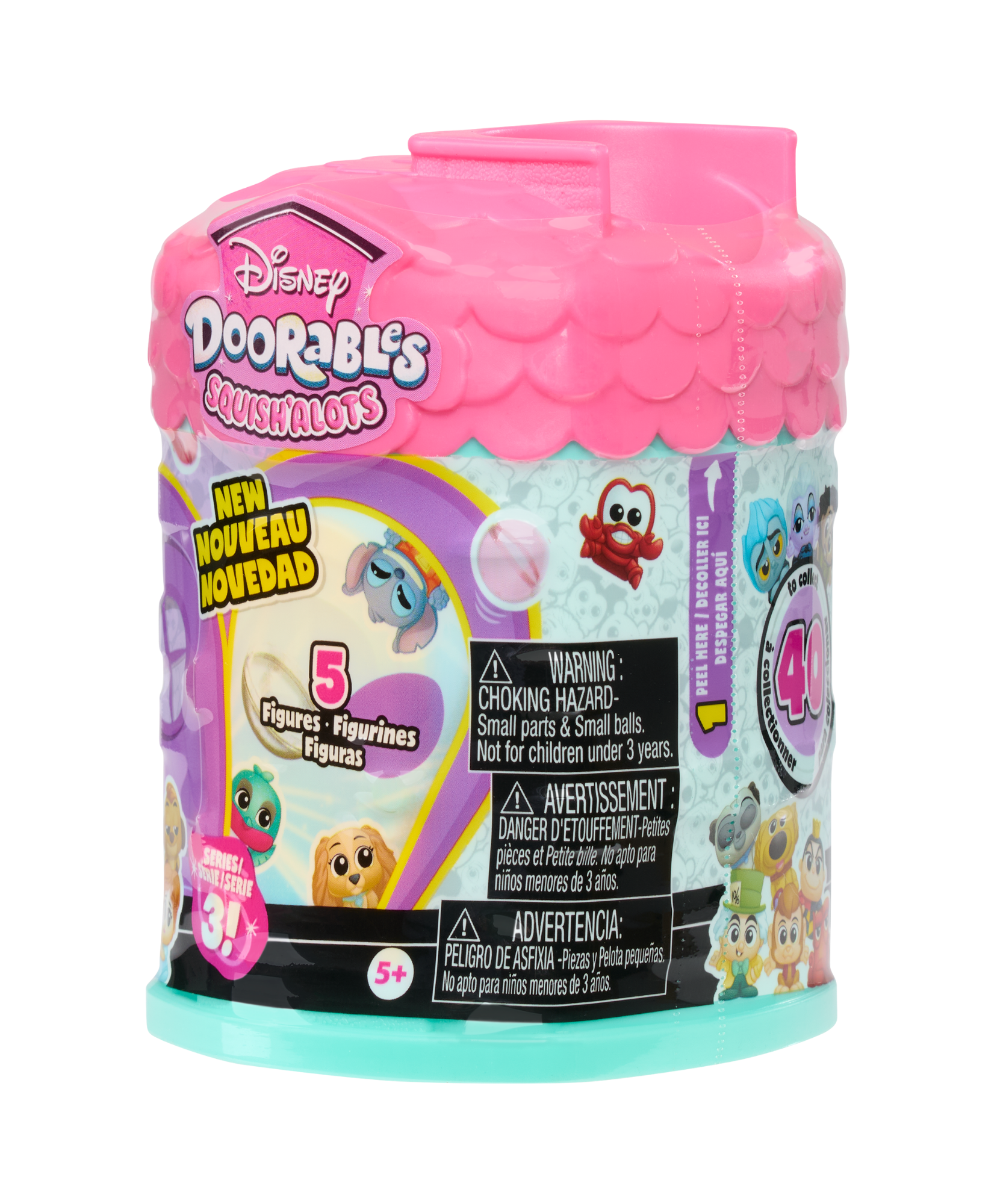 مجموعة ديزني دورابلز سكويش ألوتس سيريز 3 مع 5 شخصيات أكشن صغيرة قابلة للتجميع، حقيبة عمياء، 1 بوصة (2.5 سم)، لعبة مرخصة رسميًا للأطفال من سن 5 سنوات فما فوق من جاست بلاي