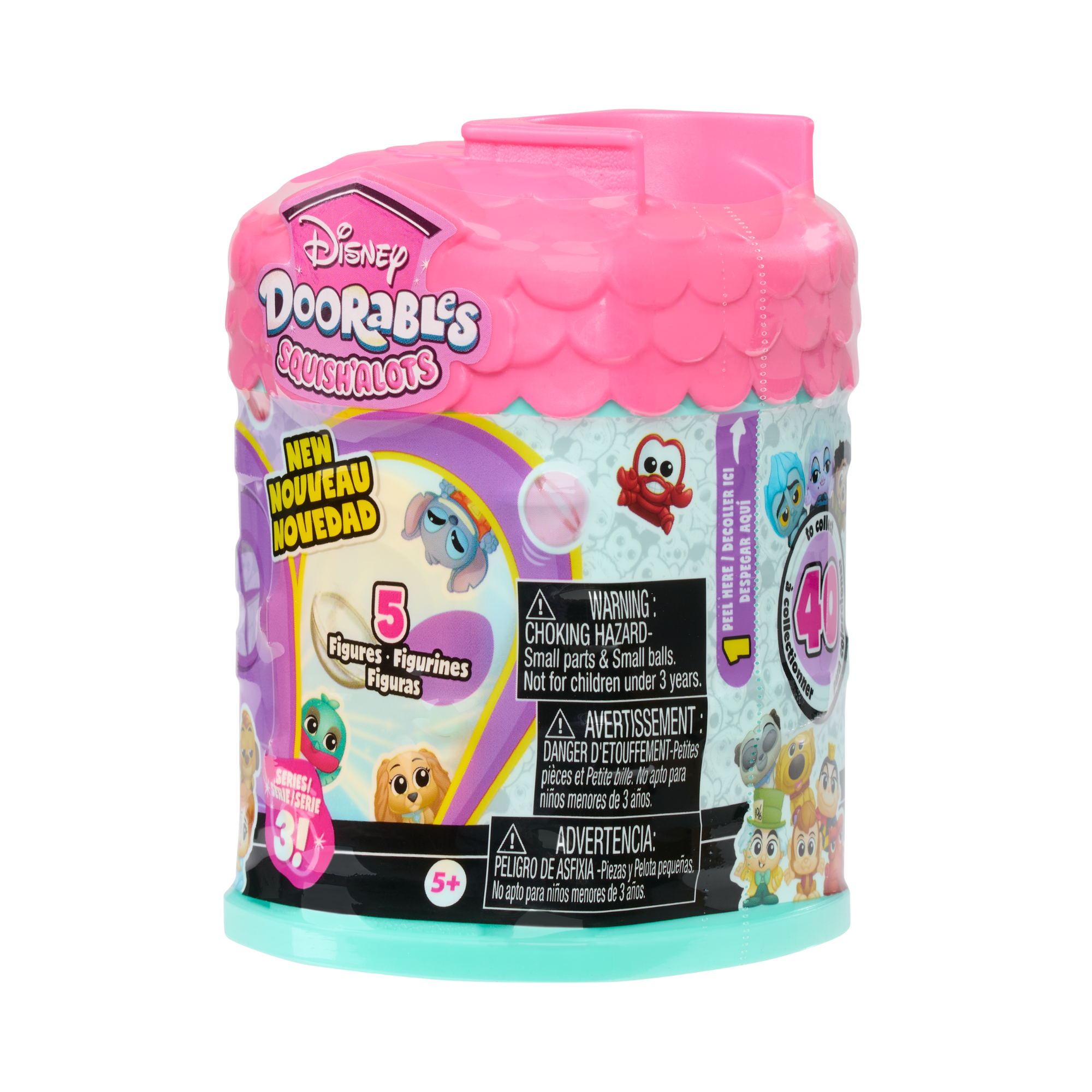 مجموعة ديزني دورابلز سكويش ألوتس سيريز 3 مع 5 شخصيات أكشن صغيرة قابلة للتجميع، حقيبة عمياء، 1 بوصة (2.5 سم)، لعبة مرخصة رسميًا للأطفال من سن 5 سنوات فما فوق من جاست بلاي