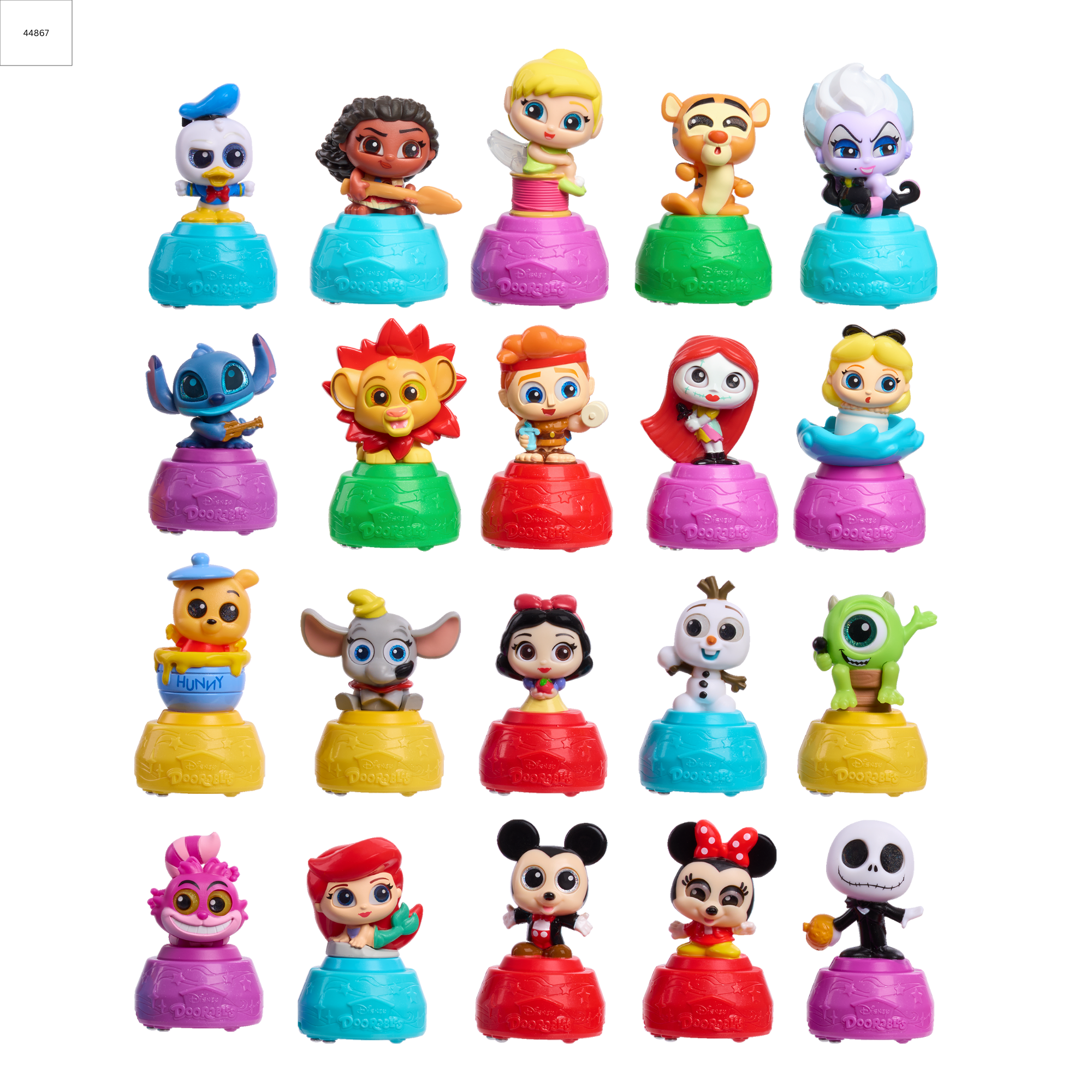 تتميز كبسولات ديزني دورابلز مايكرو موشن سيريز 1 بـ 1 من 12 شخصية متحركة صغيرة قابلة للتجميع، لعبة صغيرة مقاس 1.5 بوصة (3.8 سم)، لعبة أطفال مرخصة رسميًا للأعمار من 5 سنوات فما فوق من جاست بلاي