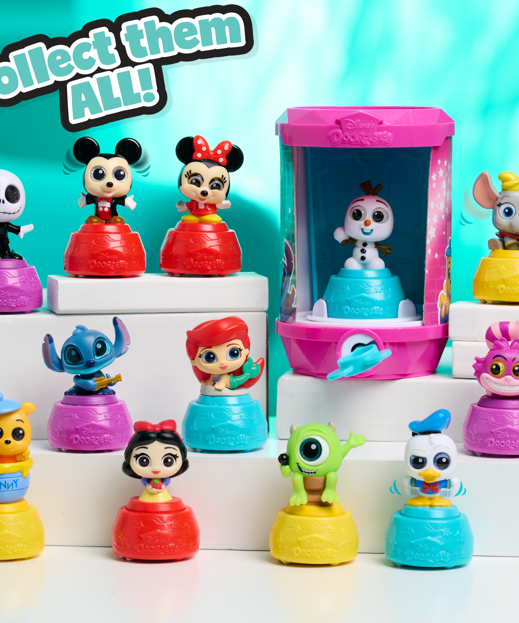 تتميز كبسولات ديزني دورابلز مايكرو موشن سيريز 1 بـ 1 من 12 شخصية متحركة صغيرة قابلة للتجميع، لعبة صغيرة مقاس 1.5 بوصة (3.8 سم)، لعبة أطفال مرخصة رسميًا للأعمار من 5 سنوات فما فوق من جاست بلاي