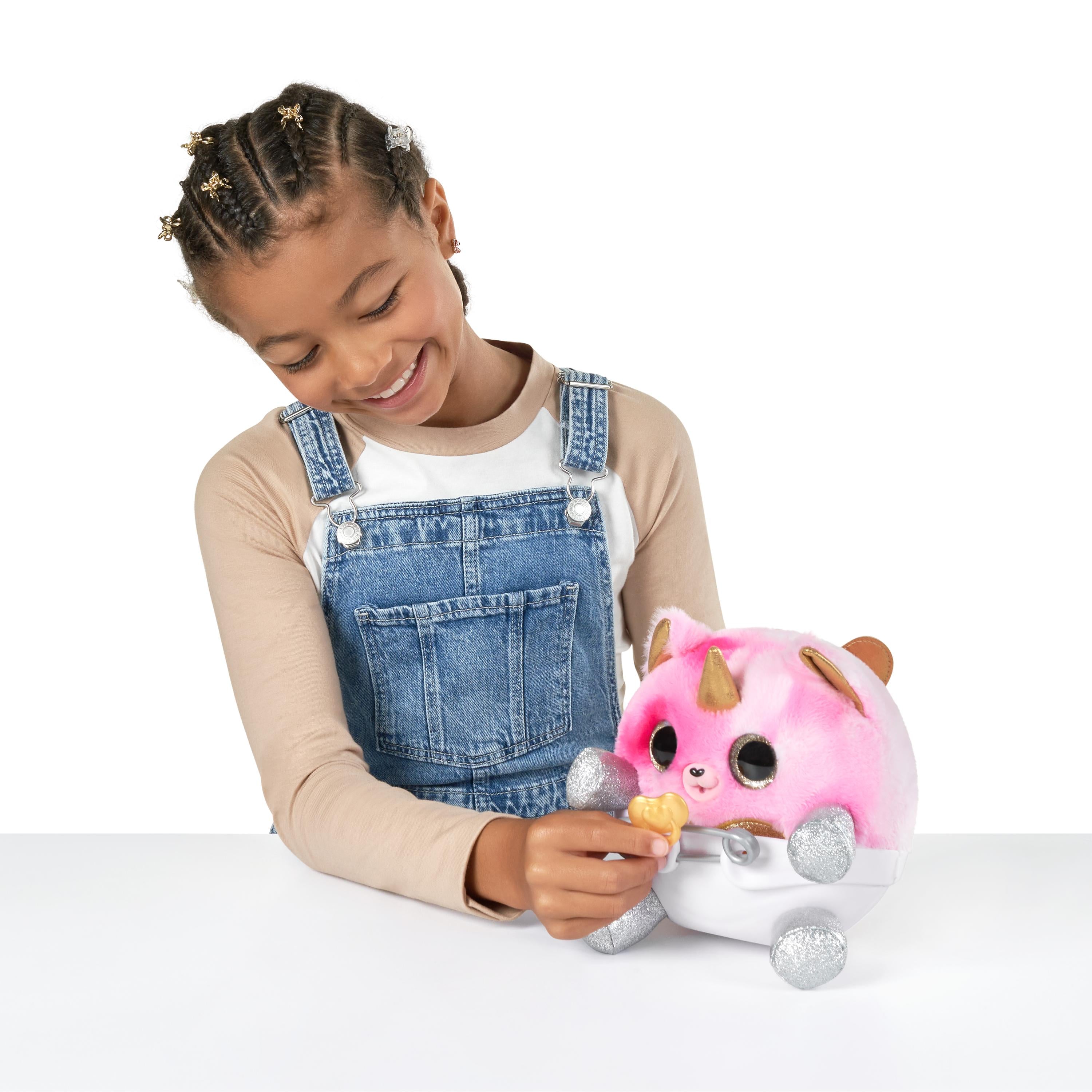 Rainbocorns Adopt-A-Corns Baby Plush Assorted Newborn Surprise Toy with 15+ Surprises, Diaper Egg, Pacifier & Adoption Certificate, Collect All 7 Cute Characters, Gift for Girls Ages 3+