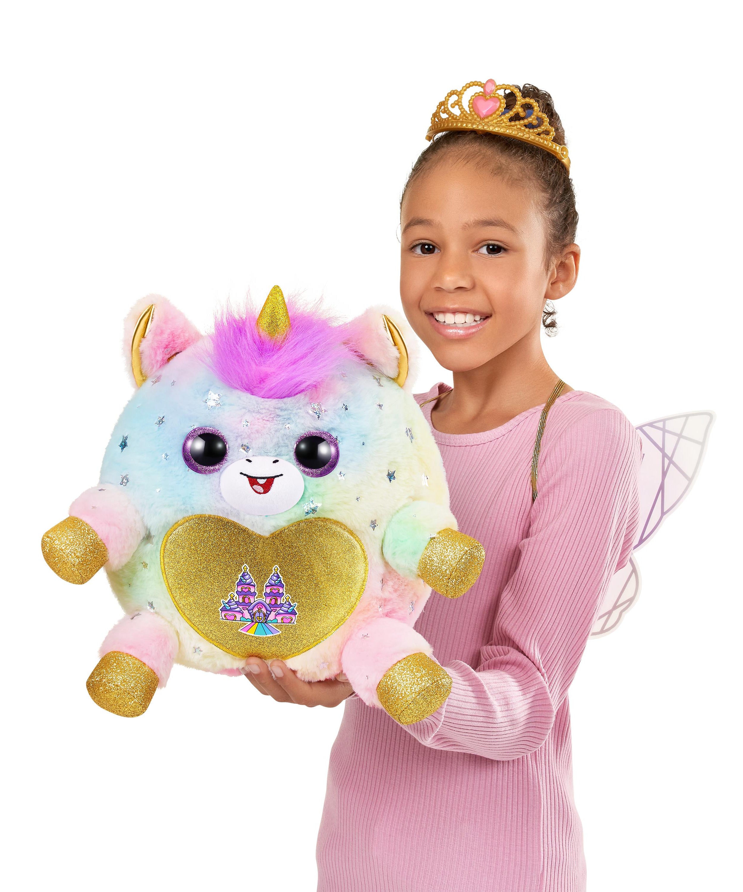 Rainbocorns Fairycorn Princess Surprise (Puppy) 11" Collectible Plush Toy with 35+ Surprises, Fairy Wings, Tiara, Wand, Boo-Boocorn, and Surprise Egg, Soft Toy for Girls Ages 3+