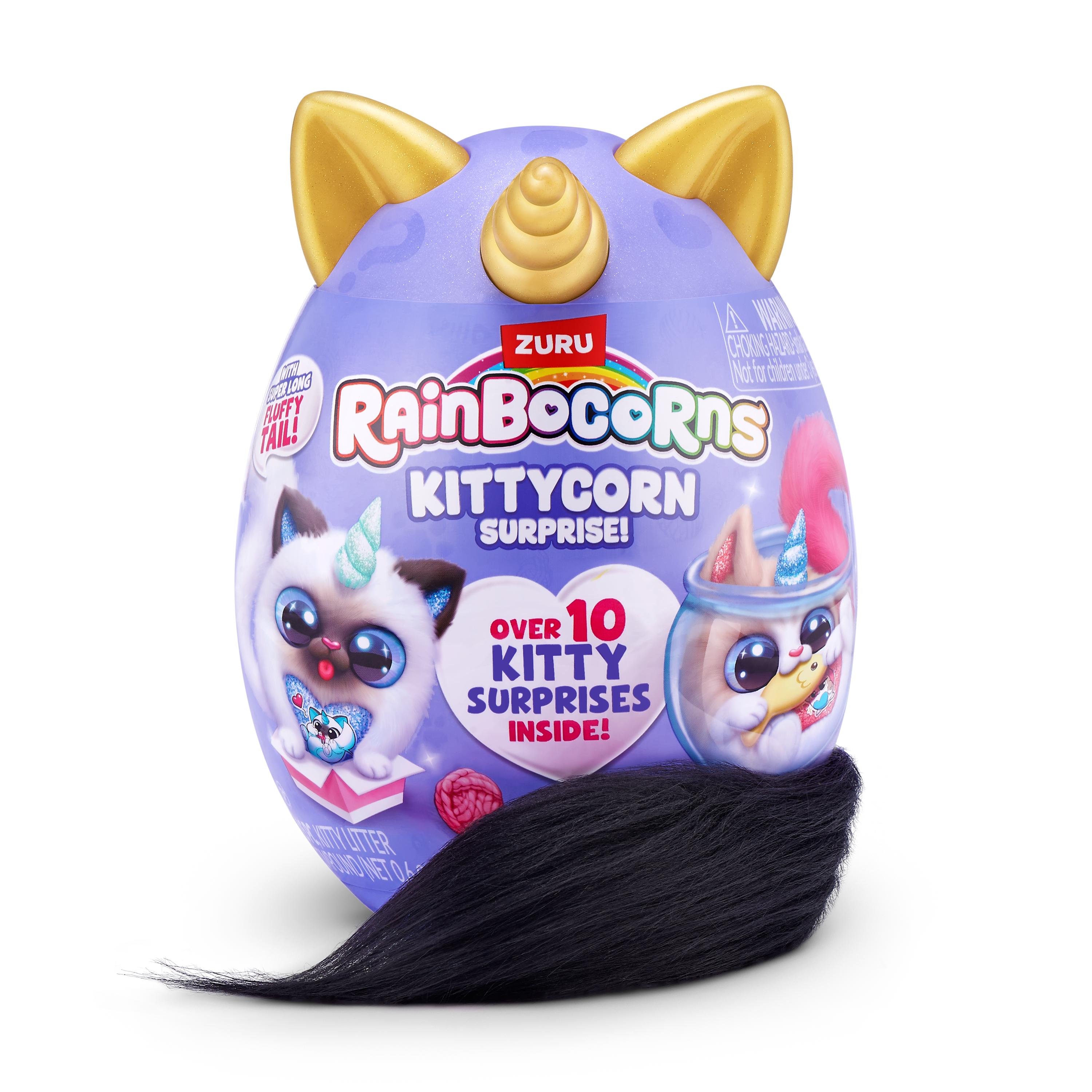 Rainbocorns Kittycorn Surprise S9 Collectible Plush Toy Set, 10+ Magical Surprises, Soft Plush Kittens with Fluffy Tails, Interactive Play for Girls Age 3+