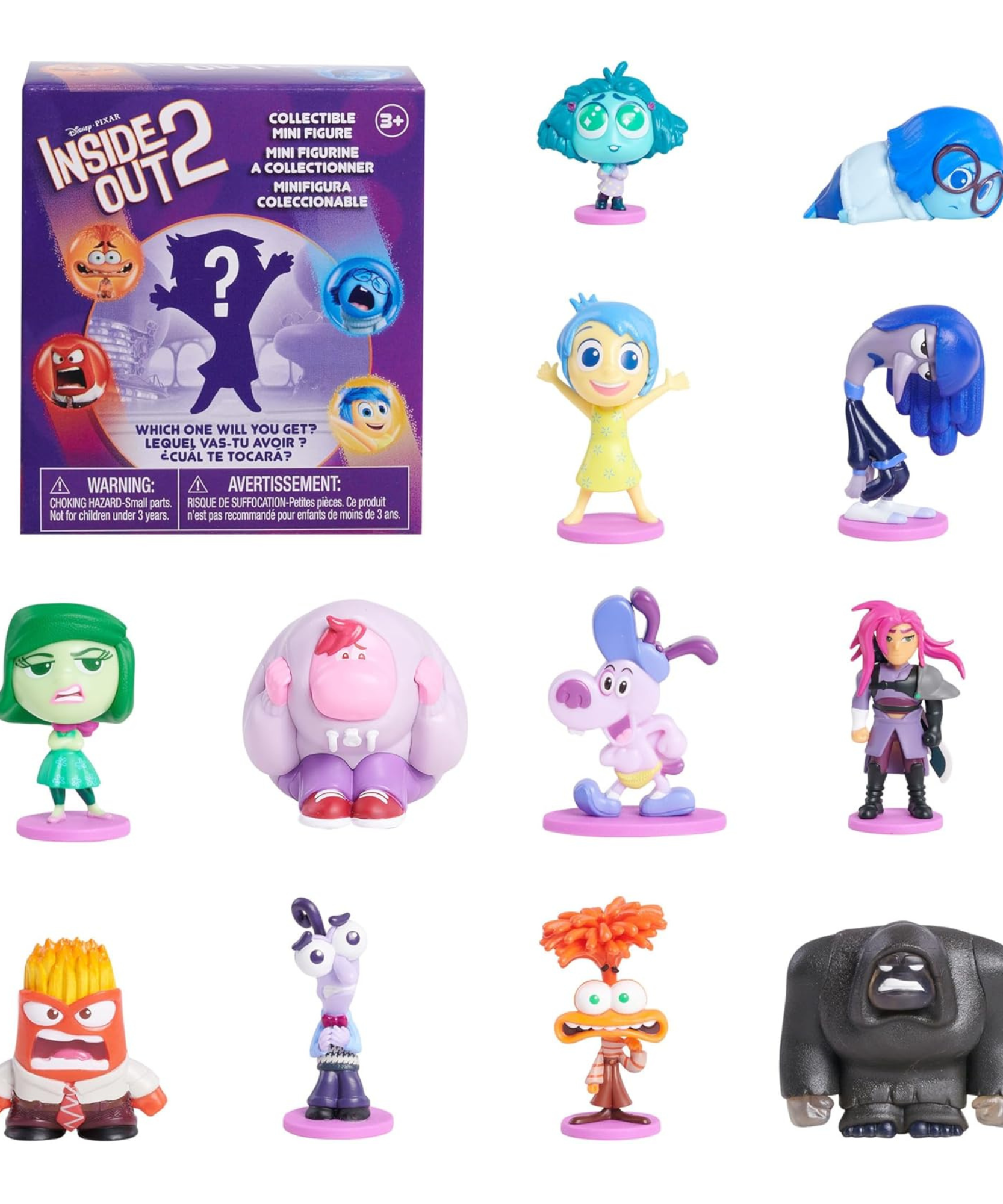 Just Play Officially Licensed Inside Out 2 Collectible Mystery Mini Action Figure Toy, Features 1 of 12 Characters, Suitable for Kids Aged 3 and Above