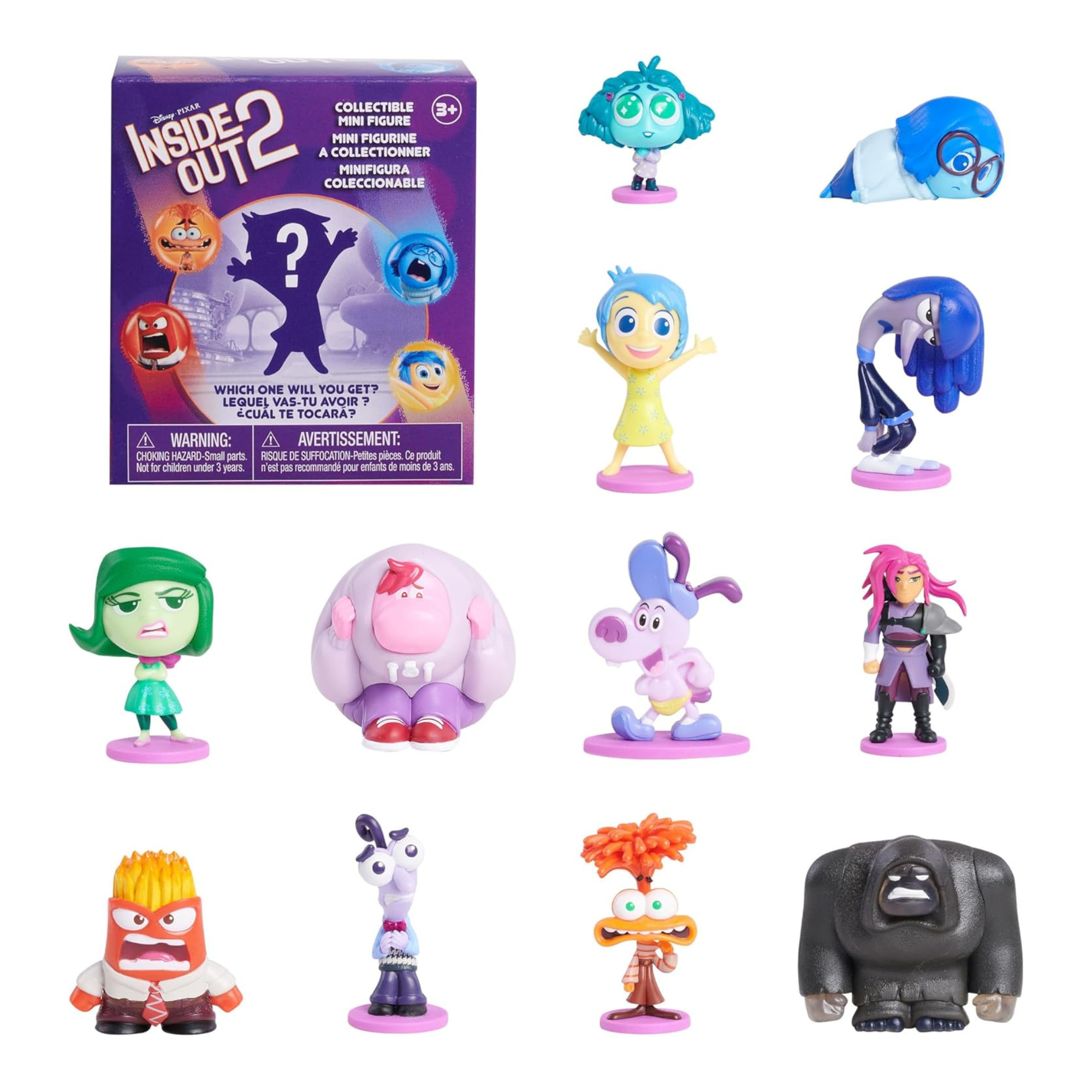 Just Play Officially Licensed Inside Out 2 Collectible Mystery Mini Action Figure Toy, Features 1 of 12 Characters, Suitable for Kids Aged 3 and Above