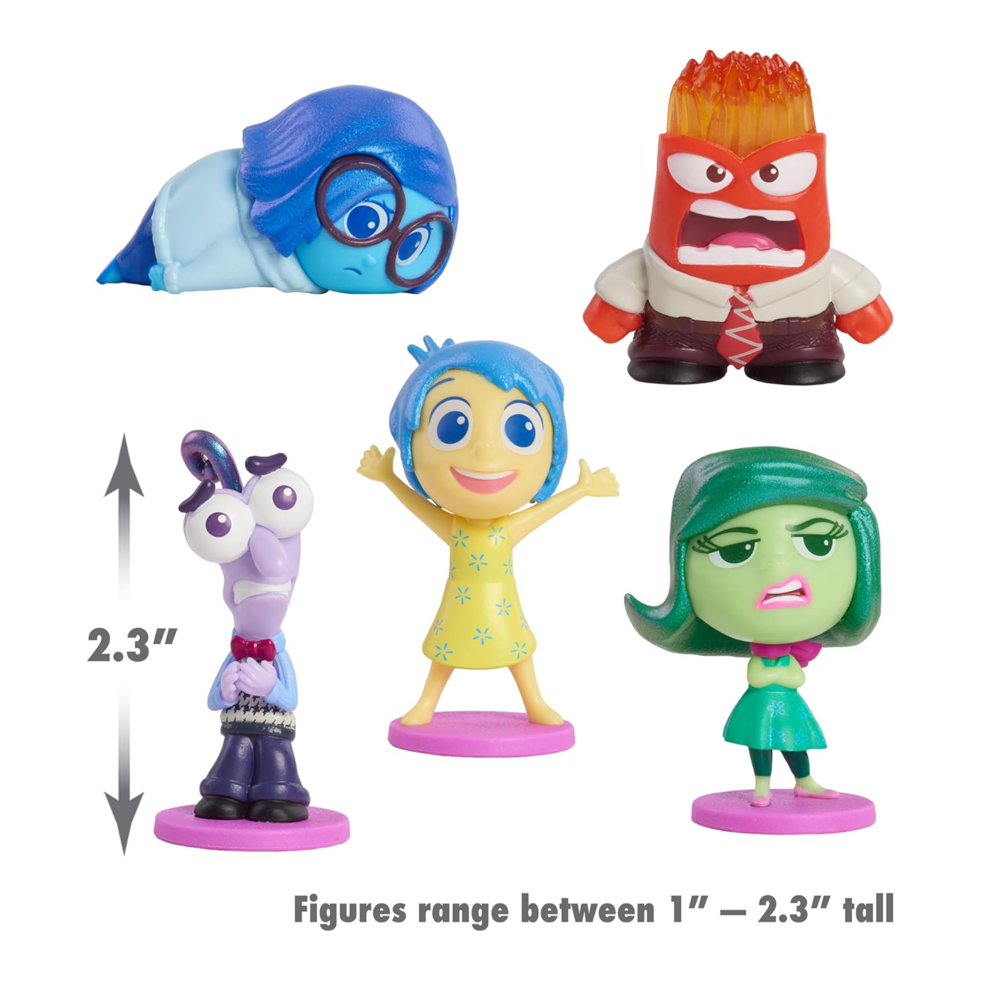 Just Play Officially Licensed Inside Out 2 Feels Set, Collectible 5 Piece Mini Action Figure Toy, Suitable for Kids Aged 3 and Above