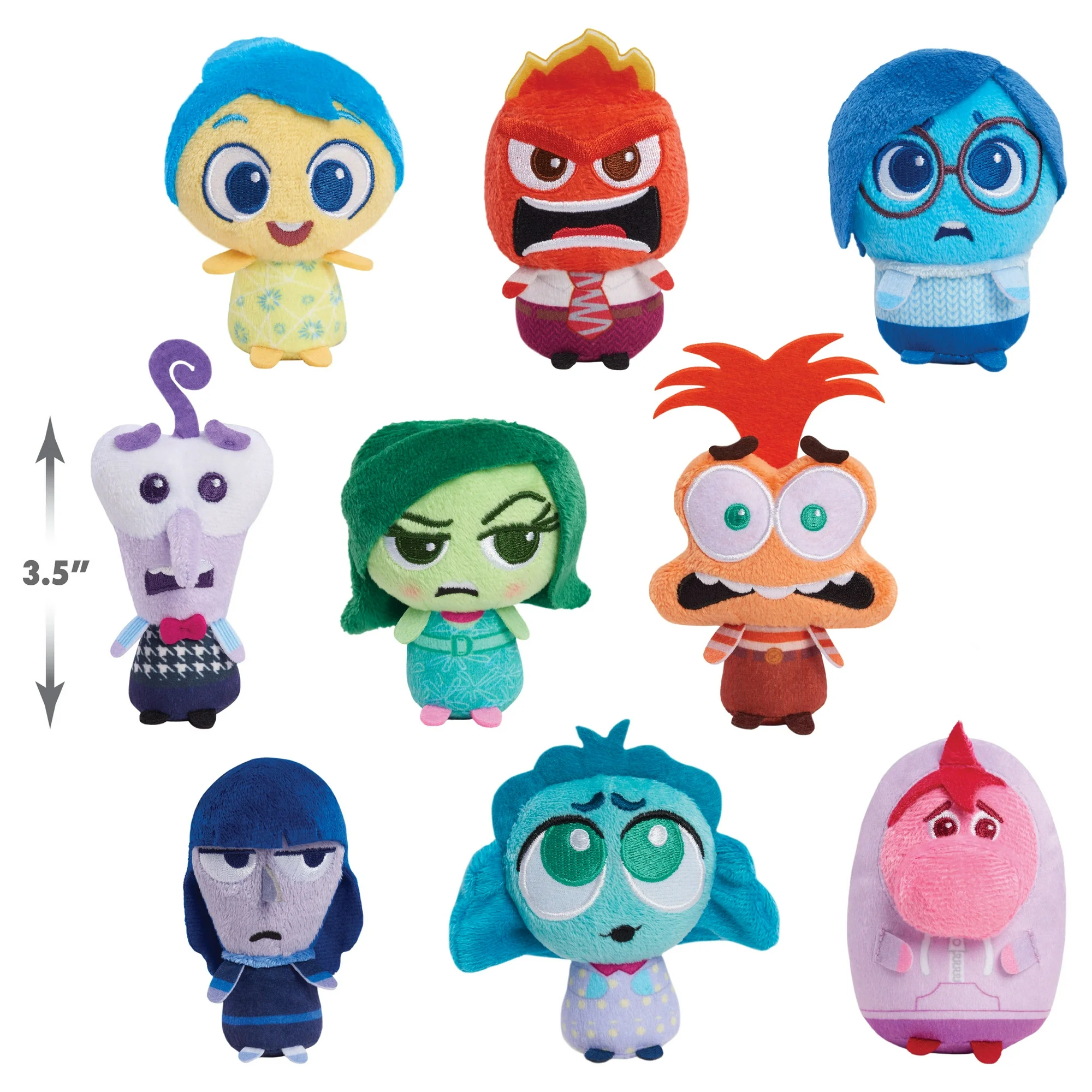 Just Play Officially Licensed Inside Out 2 Collectible Mystery Mini Action Figure Plush Toy, Features 1 of 9 Characters, Suitable for Kids Aged 3 and Above