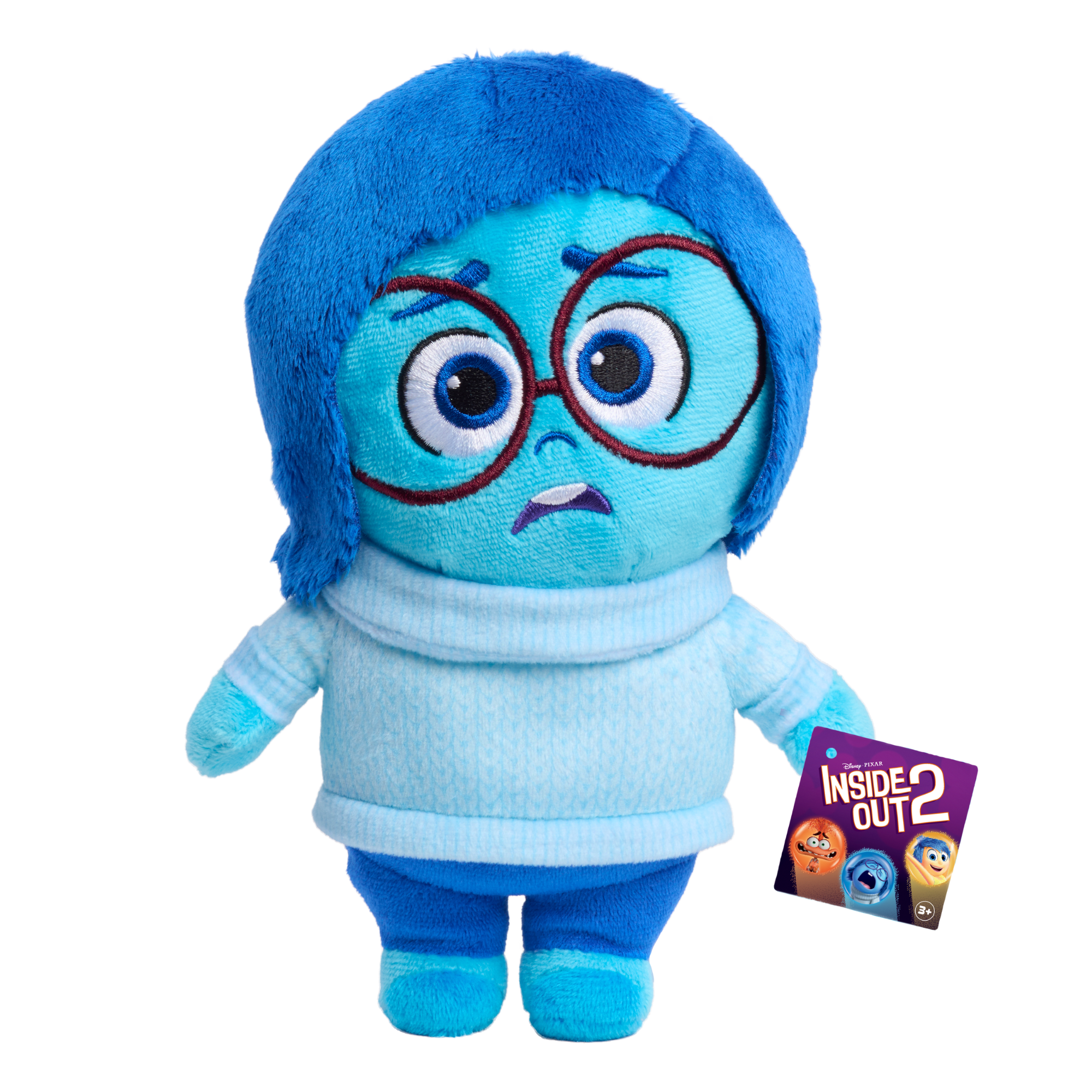 Inside Out 2, 7.5" (19 cm) "Sadness" Plush Toy, Soft & Cuddly Collectible Toy Suitable for Kids Aged 3 and Above, Officially Licensed by Just Play