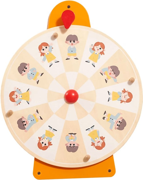 لعبة حائط خشبية من فيجا - قرص دوار للحركة والعاطفة، لوحة أنشطة تعليمية من مونتيسوري، تُنمي الذكاء العاطفي والتركيز والمهارات الحركية، صديقة للبيئة وغير سامة، للأولاد والبنات من عمر 18 شهرًا فما فوق