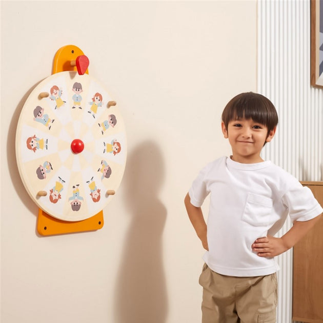 لعبة حائط خشبية من فيجا - قرص دوار للحركة والعاطفة، لوحة أنشطة تعليمية من مونتيسوري، تُنمي الذكاء العاطفي والتركيز والمهارات الحركية، صديقة للبيئة وغير سامة، للأولاد والبنات من عمر 18 شهرًا فما فوق