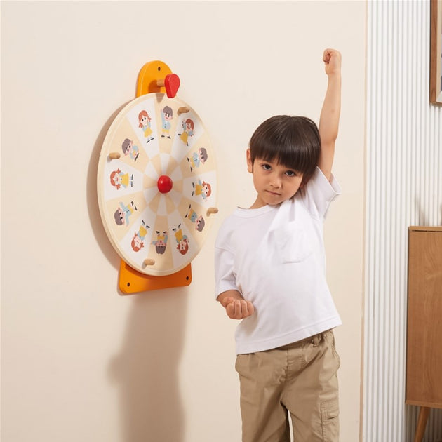 لعبة حائط خشبية من فيجا - قرص دوار للحركة والعاطفة، لوحة أنشطة تعليمية من مونتيسوري، تُنمي الذكاء العاطفي والتركيز والمهارات الحركية، صديقة للبيئة وغير سامة، للأولاد والبنات من عمر 18 شهرًا فما فوق
