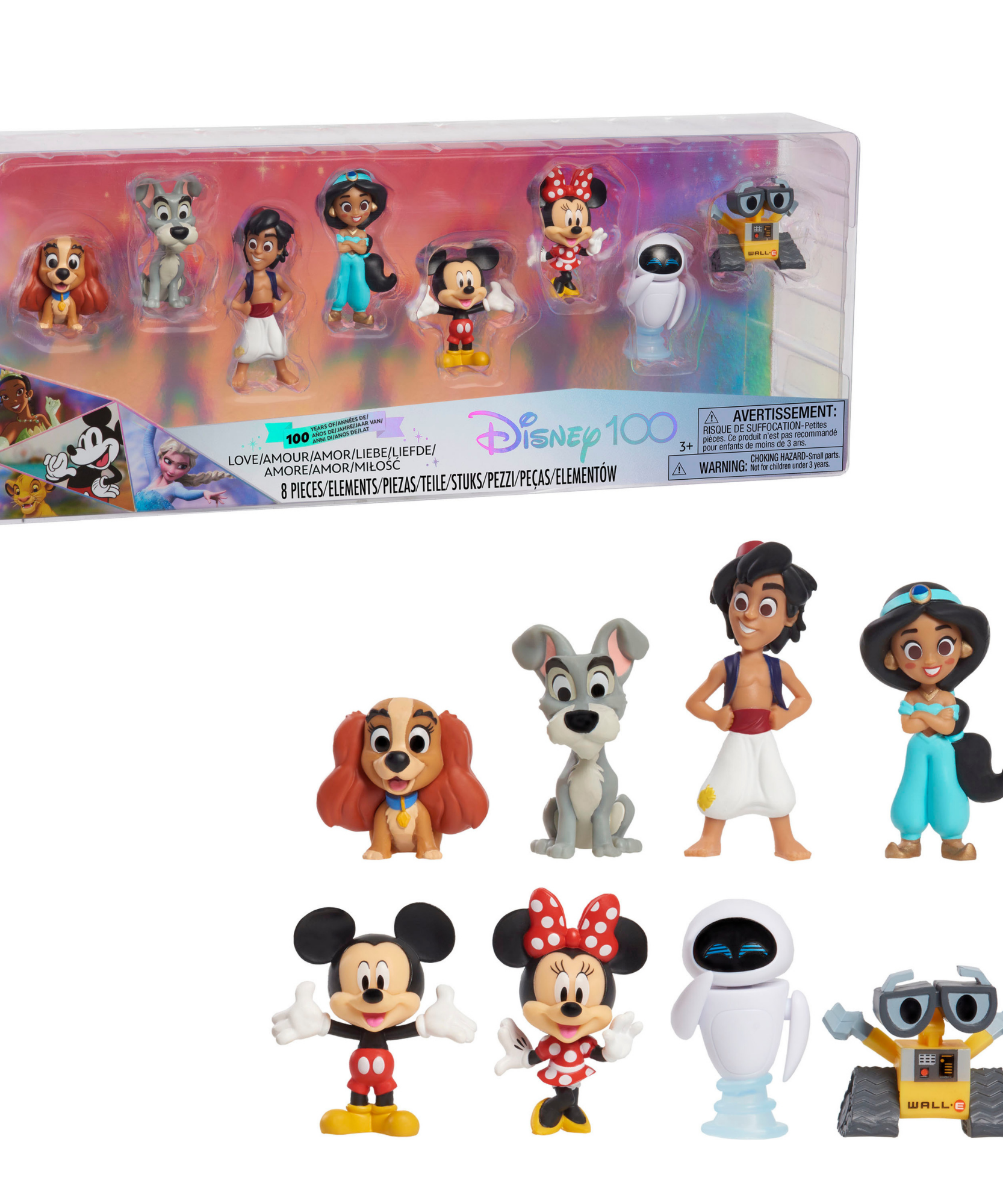 مجموعة شخصيات ديزني 100 عام من السعي الدؤوب، إصدار محدود، 8 قطع، مقاس 3 بوصات، لعبة أطفال مرخصة رسميًا، مناسبة للأطفال والأولاد والبنات من سن 3 سنوات فما فوق من جاست بلاي