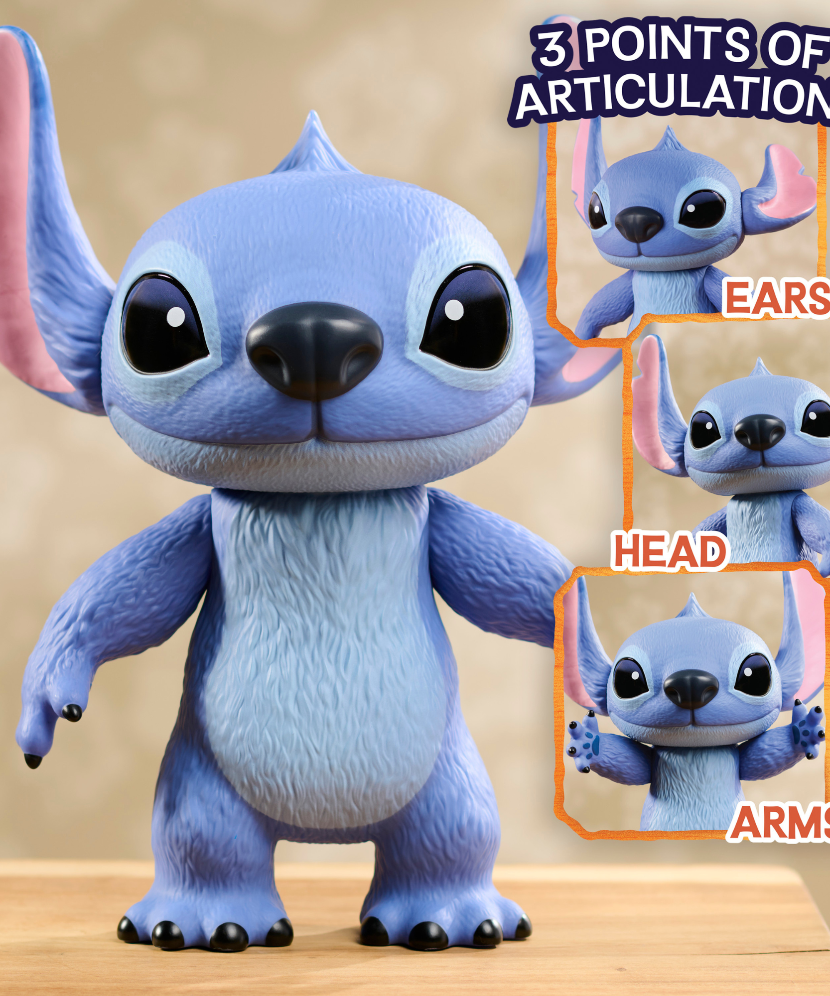 مجسم حركة مفصلي من فيلم ديزني ليلو وستيتش، مقاس 14 بوصة (35.5 سم)، مرخص رسميًا من جاست بلاي، مناسب للأطفال من الأولاد والبنات، من عمر 3 سنوات فما فوق