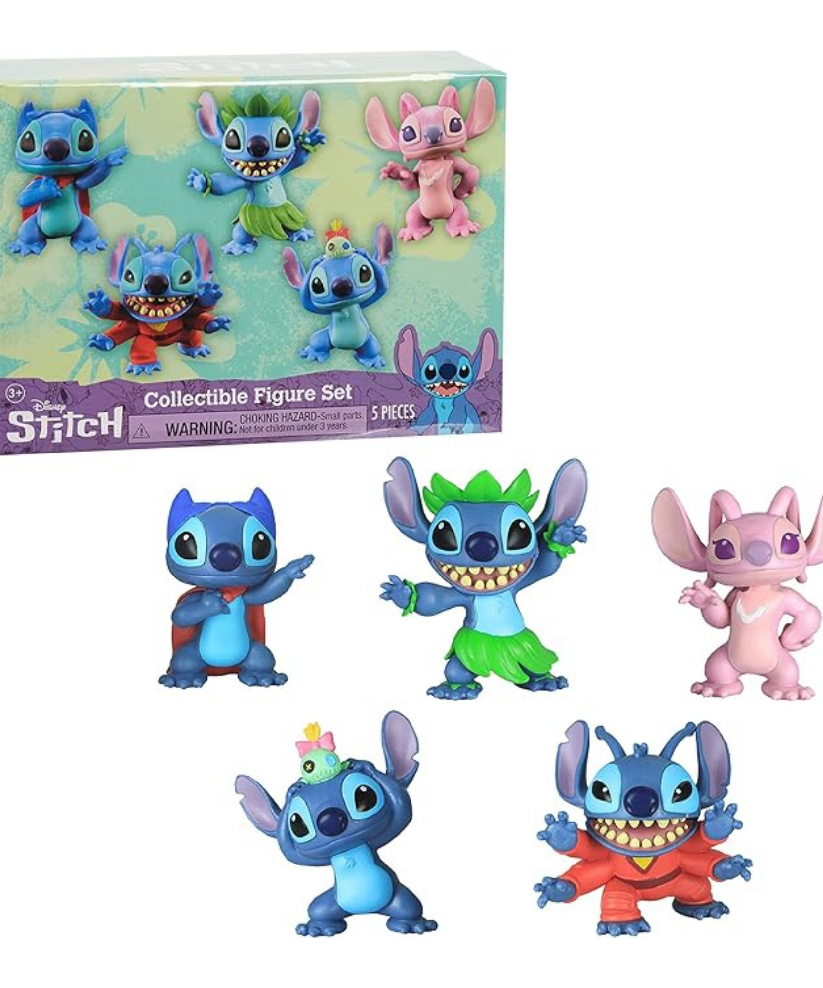 مجموعة ديزني ليلو وستيتش القابلة للتجميع، 2.7 بوصة (7 سم)، مكونة من 5 قطع، ألعاب أطفال مرخصة رسميًا من جاست بلاي، مناسبة للأطفال، الأولاد والبنات، من سن 3 سنوات فما فوق