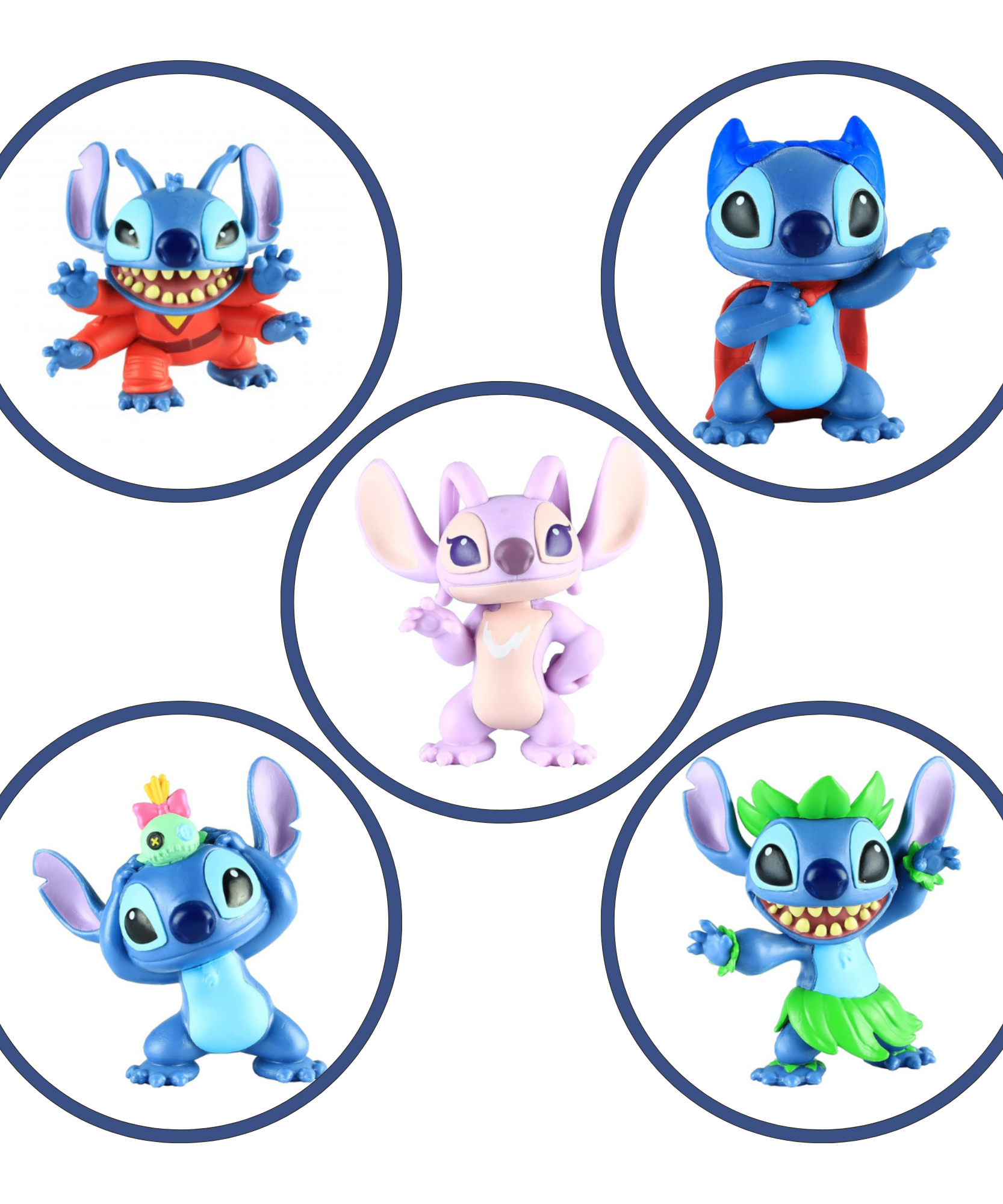مجموعة ديزني ليلو وستيتش القابلة للتجميع، 2.7 بوصة (7 سم)، مكونة من 5 قطع، ألعاب أطفال مرخصة رسميًا من جاست بلاي، مناسبة للأطفال، الأولاد والبنات، من سن 3 سنوات فما فوق