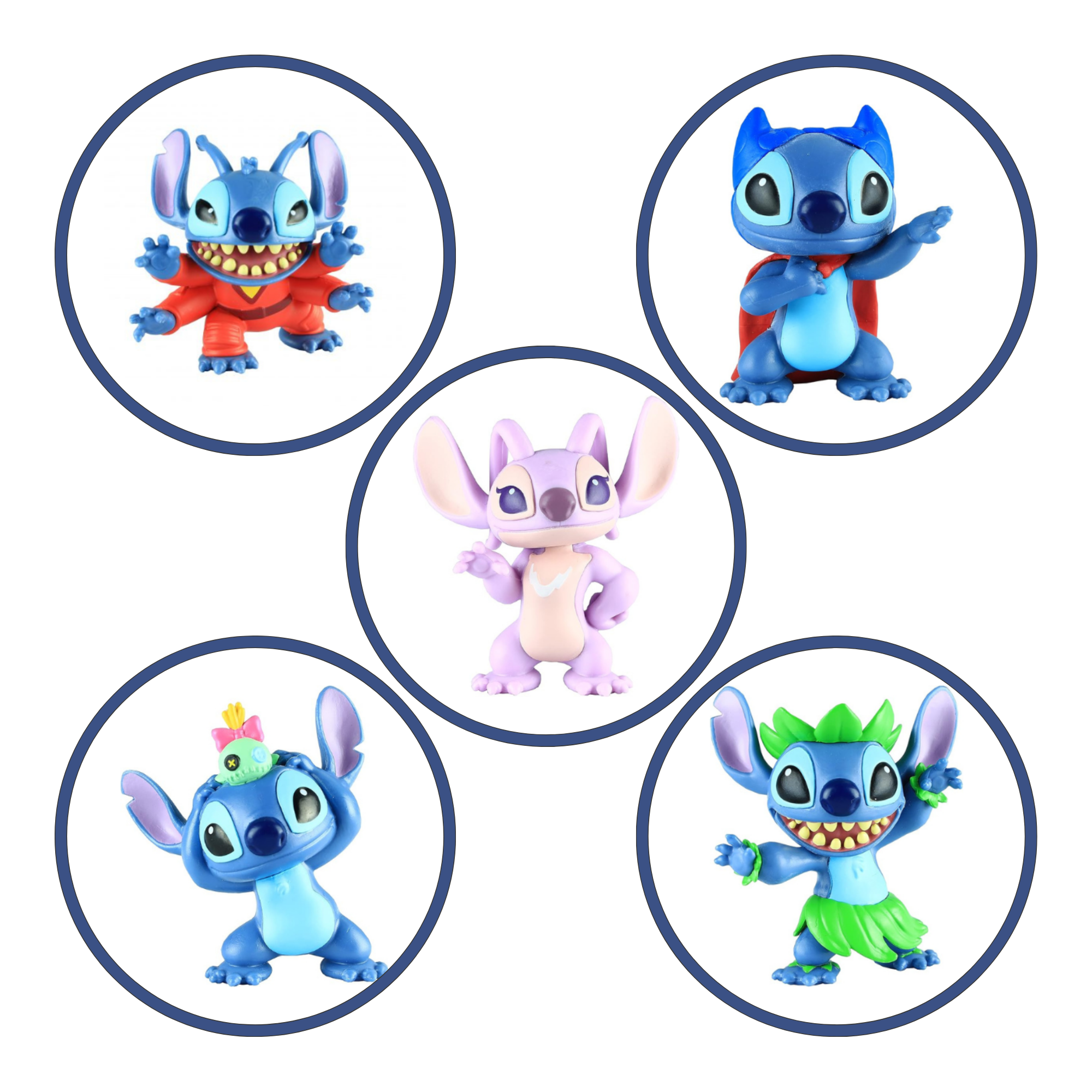 مجموعة ديزني ليلو وستيتش القابلة للتجميع، 2.7 بوصة (7 سم)، مكونة من 5 قطع، ألعاب أطفال مرخصة رسميًا من جاست بلاي، مناسبة للأطفال، الأولاد والبنات، من سن 3 سنوات فما فوق