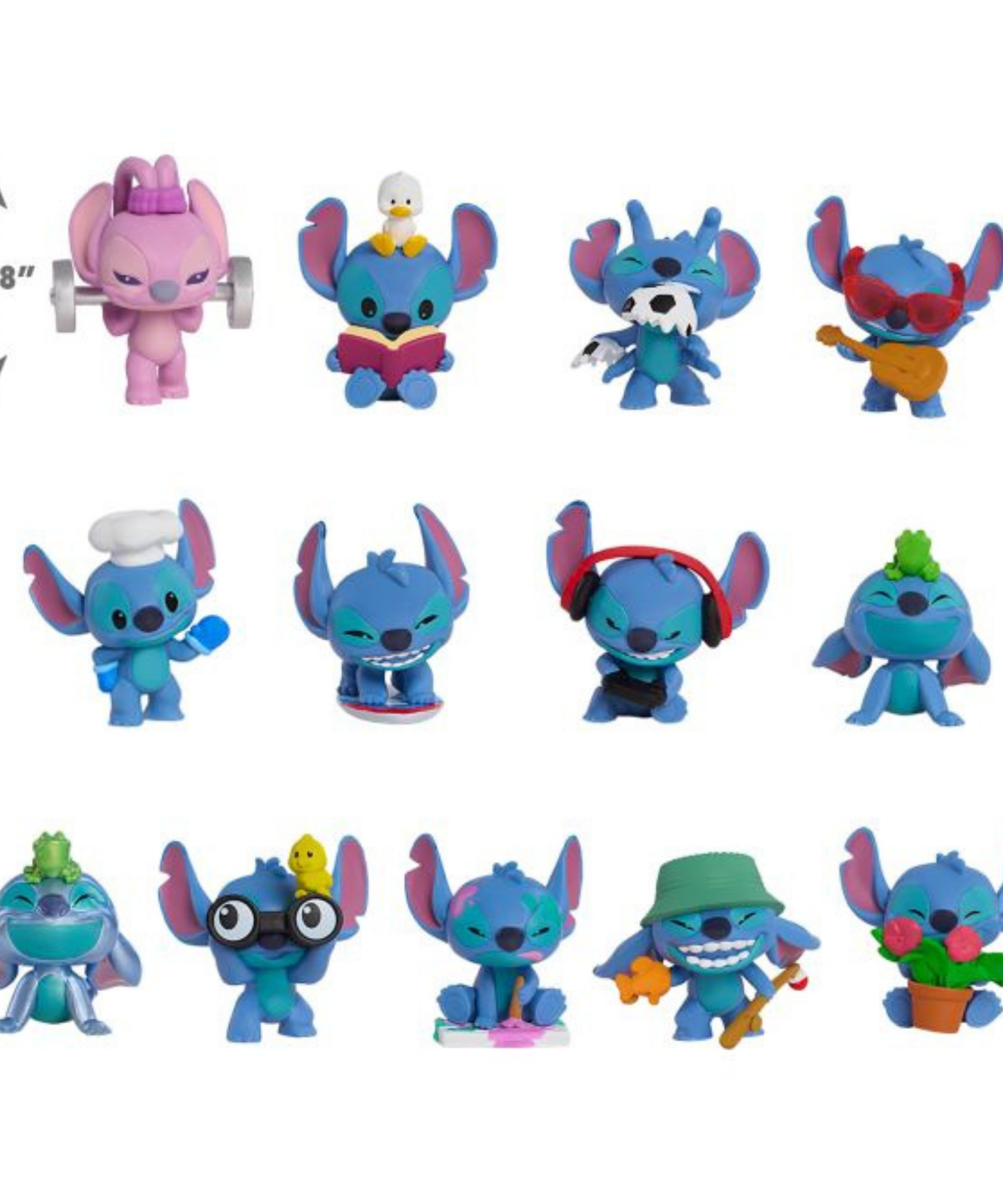 ديزني ليلو وستيتش 2 بوصة (5 سم) قطعة واحدة من شخصيات ستيتش الغامضة القابلة للتجميع، ألعاب أطفال مرخصة رسميًا من جاست بلاي، 13 قطعة للتجميع، مناسبة للأطفال، الأولاد والبنات، من سن 3 سنوات فما فوق
