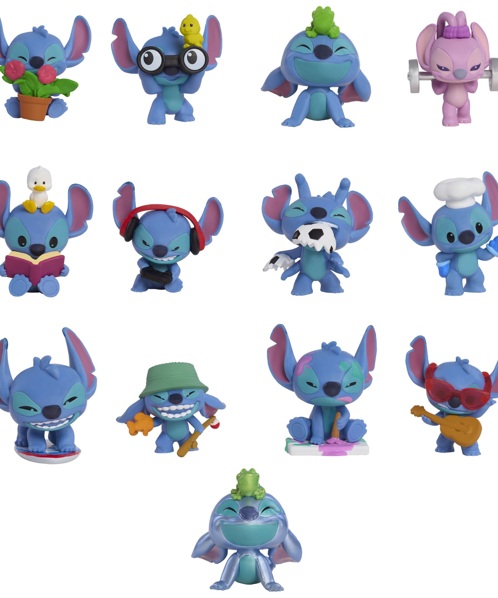 ديزني ليلو وستيتش 2 بوصة (5 سم) قطعة واحدة من شخصيات ستيتش الغامضة القابلة للتجميع، ألعاب أطفال مرخصة رسميًا من جاست بلاي، 13 قطعة للتجميع، مناسبة للأطفال، الأولاد والبنات، من سن 3 سنوات فما فوق