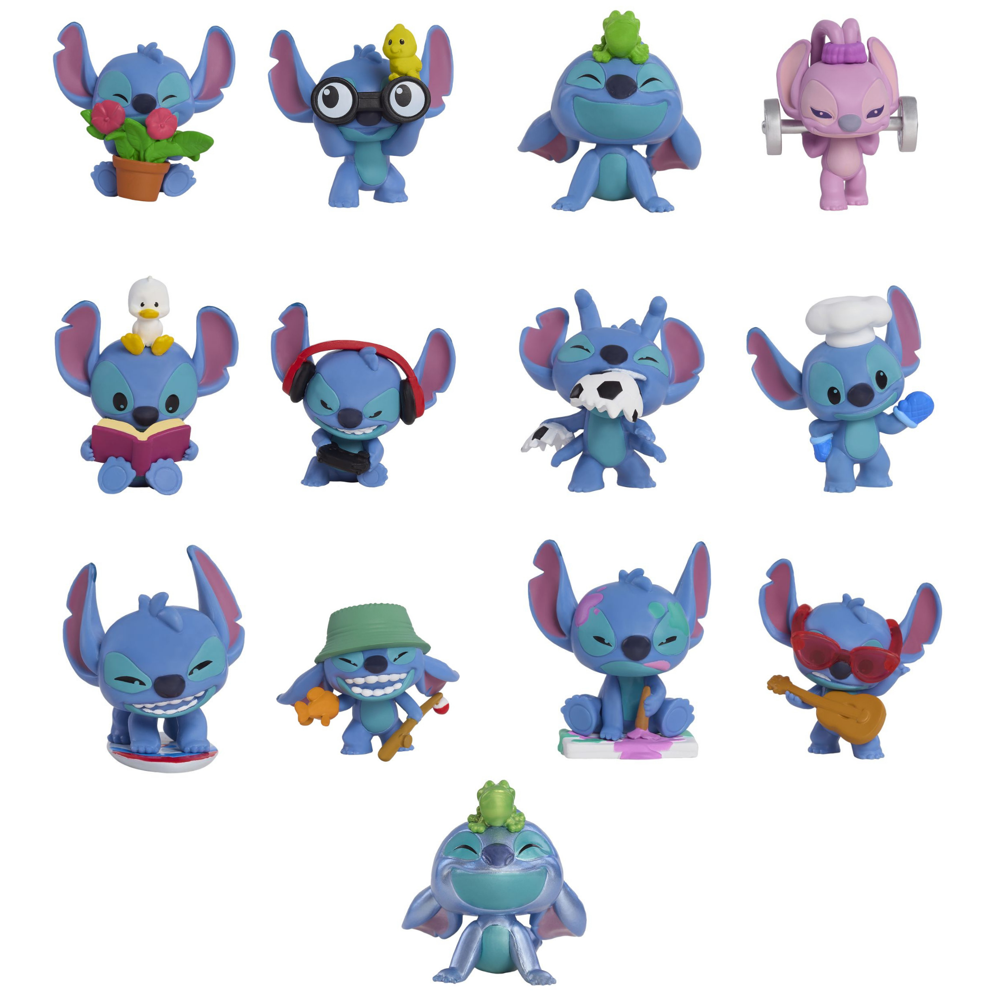 ديزني ليلو وستيتش 2 بوصة (5 سم) قطعة واحدة من شخصيات ستيتش الغامضة القابلة للتجميع، ألعاب أطفال مرخصة رسميًا من جاست بلاي، 13 قطعة للتجميع، مناسبة للأطفال، الأولاد والبنات، من سن 3 سنوات فما فوق