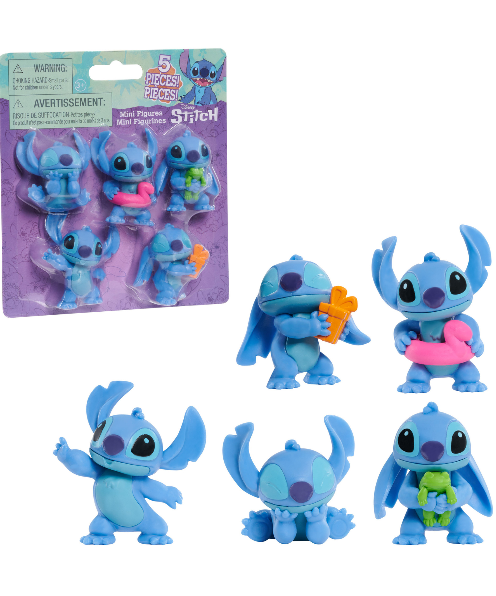 مجموعة ديزني ليلو وستيتش القابلة للتجميع، 5 قطع، مقاس 2.25 بوصة (6 سم)، ألعاب أطفال مرخصة رسميًا من جاست بلاي، الطراز 2، مناسبة للأطفال، الأولاد والبنات، من عمر 3 سنوات فما فوق