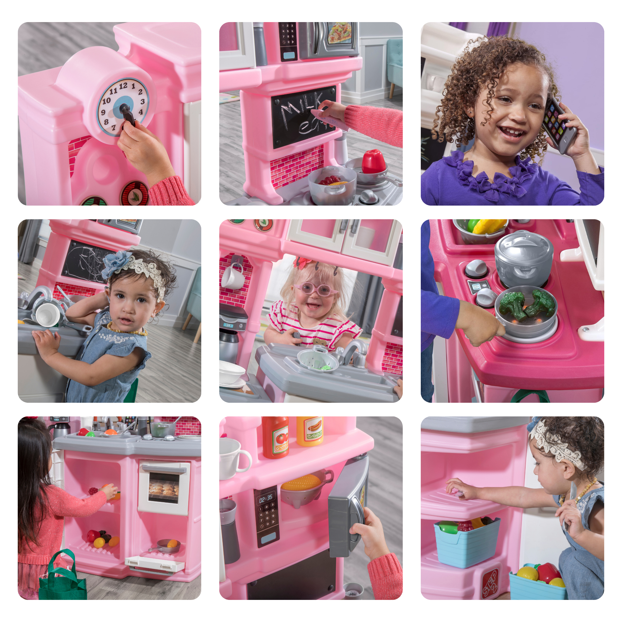 Step2 Great Gourmet Kitchen, Kitchen Playset with 36 Piece Accessories Including Pots and Pans, Folk and Spoon, Indoor and Outdoor Roleplay ToySuitable for Children both Boys and Girls Aged 2+