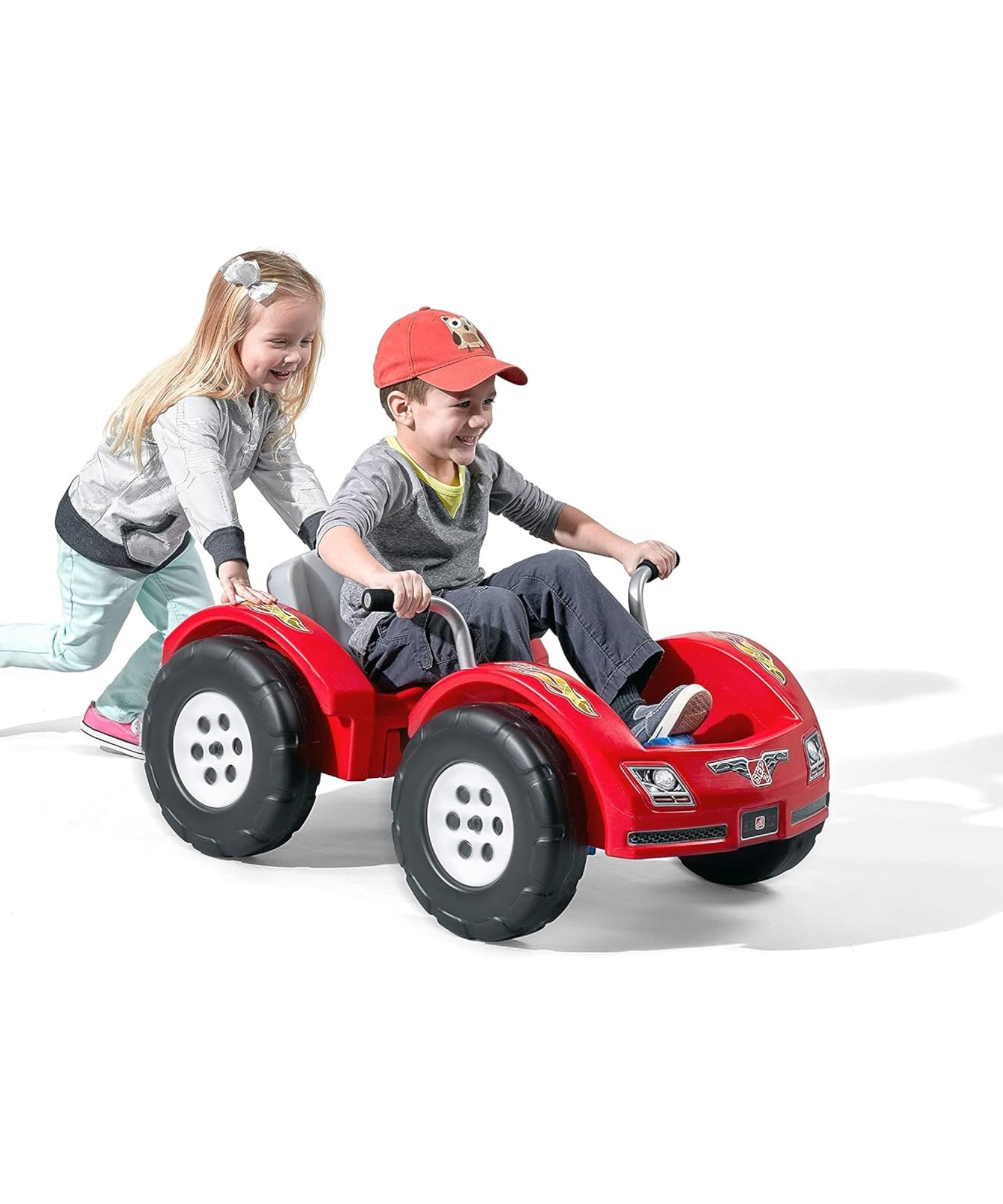 Step2 Zip N' Zoom Pedal Car Single Seater Easy to Store Ride On Toy with Seat Level Adjustability and Center-Pivot Steering, Suitable for Children both Boys and Girls Aged 30m and Above, Red