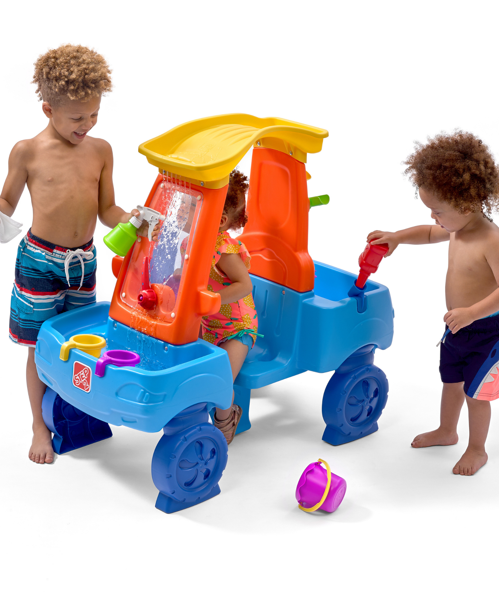 Step2 Car Wash Splash Center, Outdoor Water Table and Sensory Playset, Activity Toy with Dual Rain Wall, 13 Piece Accessories, Backyard Activity Centre,  Suitable for Kids both Boys and Girls Aged 3+
