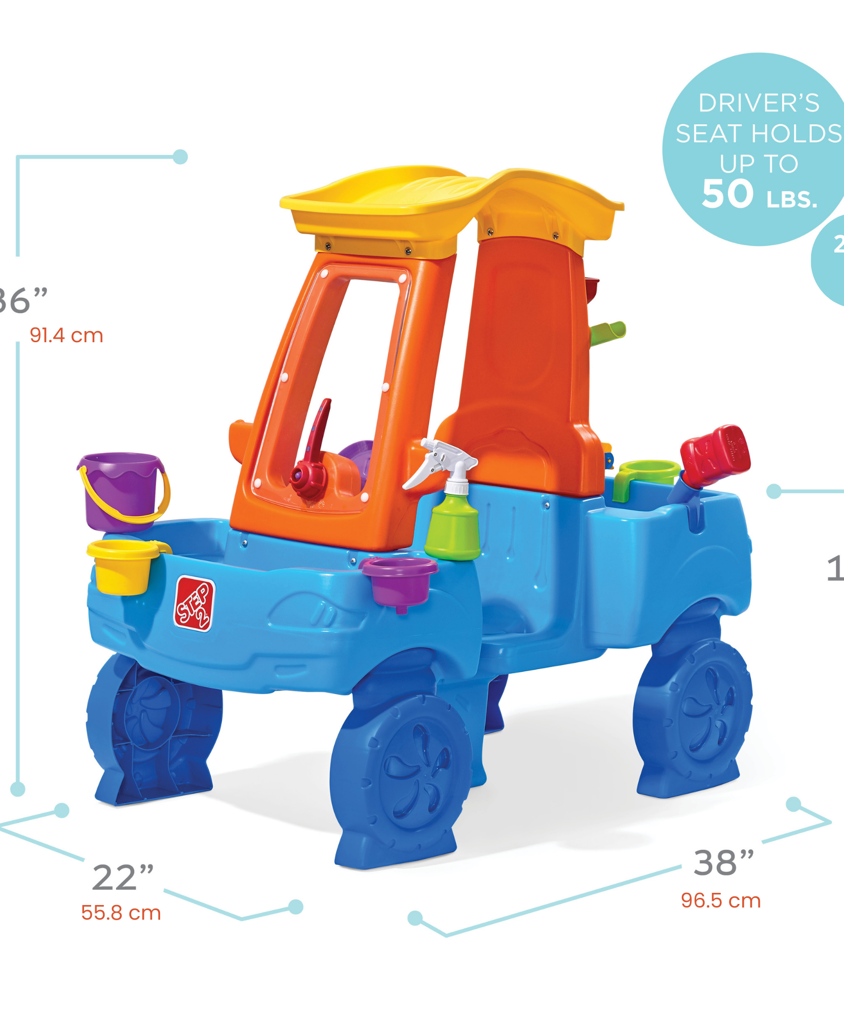 Step2 Car Wash Splash Center, Outdoor Water Table and Sensory Playset, Activity Toy with Dual Rain Wall, 13 Piece Accessories, Backyard Activity Centre,  Suitable for Kids both Boys and Girls Aged 3+