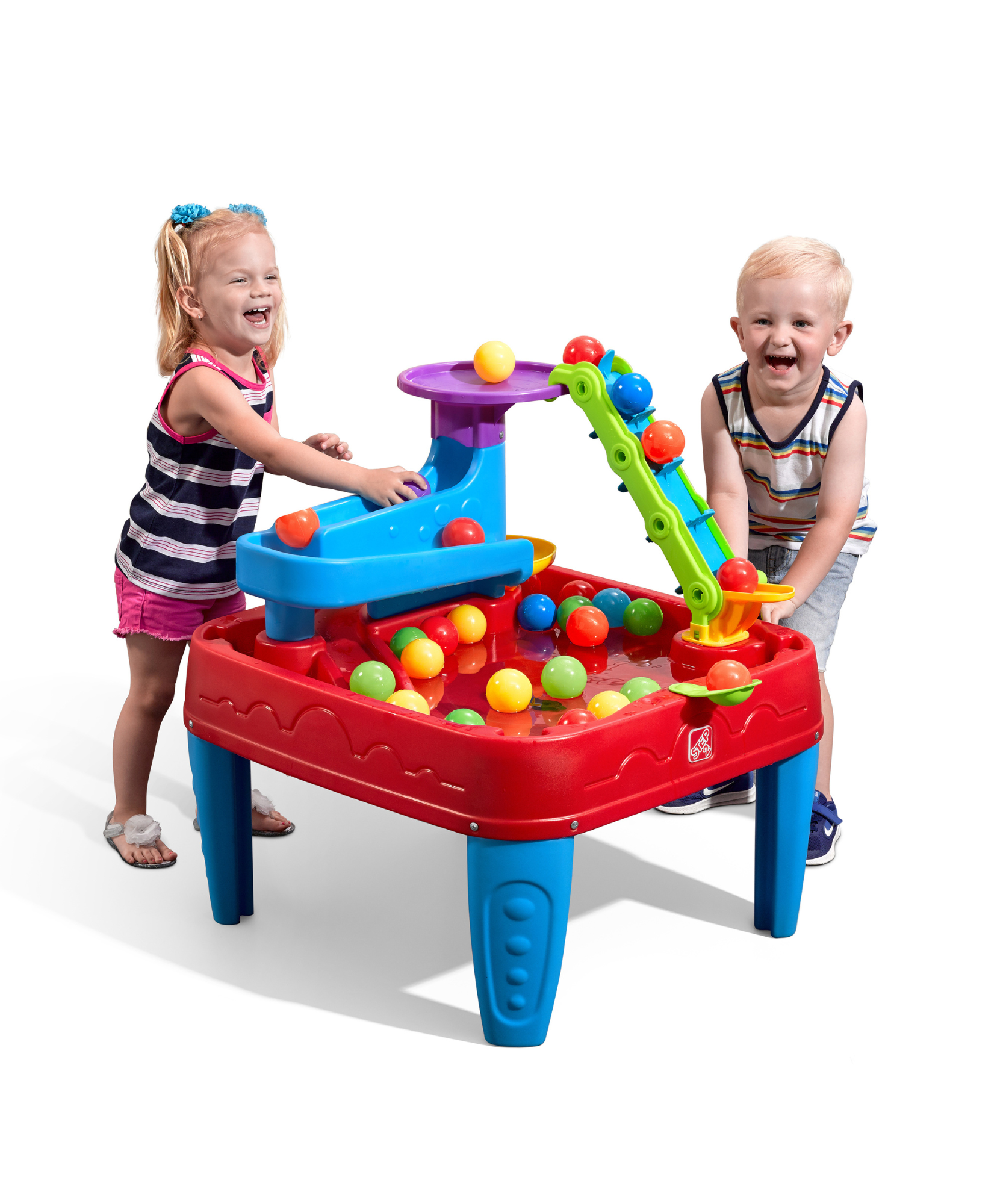 طاولة كرات ستيم ديسكفري من ستيب 2، مجموعة ألعاب حسية داخلية وخارجية، لعبة نشاط مع 10 قطع من الملحقات بما في ذلك الكرات، لعبة ستيم ومركز الأنشطة، مناسبة للأطفال من الأولاد والبنات من سن 3 سنوات فما فوق