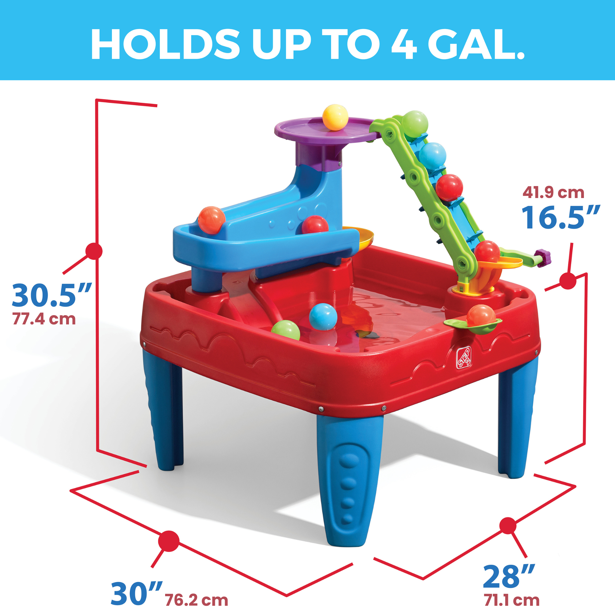 طاولة كرات ستيم ديسكفري من ستيب 2، مجموعة ألعاب حسية داخلية وخارجية، لعبة نشاط مع 10 قطع من الملحقات بما في ذلك الكرات، لعبة ستيم ومركز الأنشطة، مناسبة للأطفال من الأولاد والبنات من سن 3 سنوات فما فوق