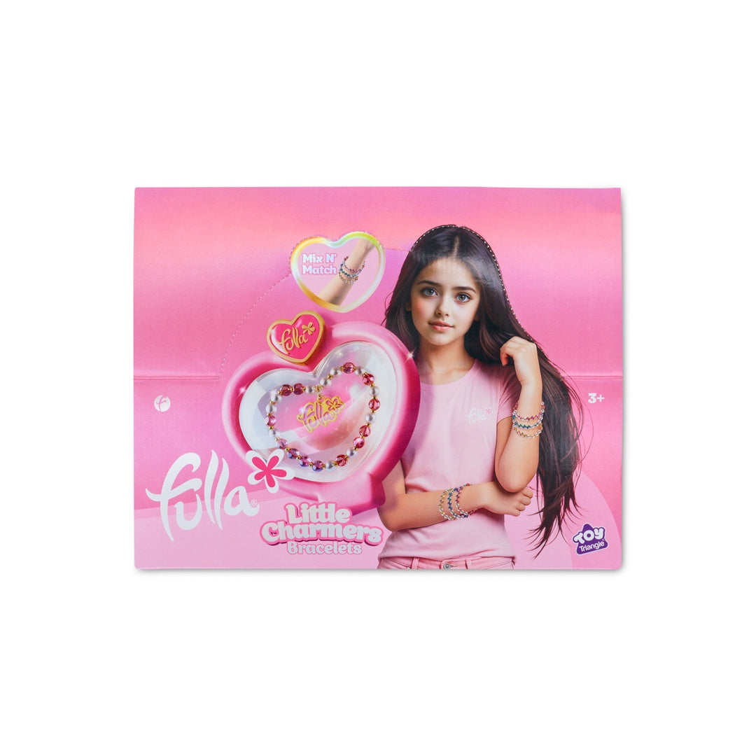 Fulla Little Charmers Bracelet Set for Girls Ages 3+, 4 Stylish Beaded Designs with Metal Heart Charm in Cute Case, Colorful Fashion Jewelry Accessory for Creative Play