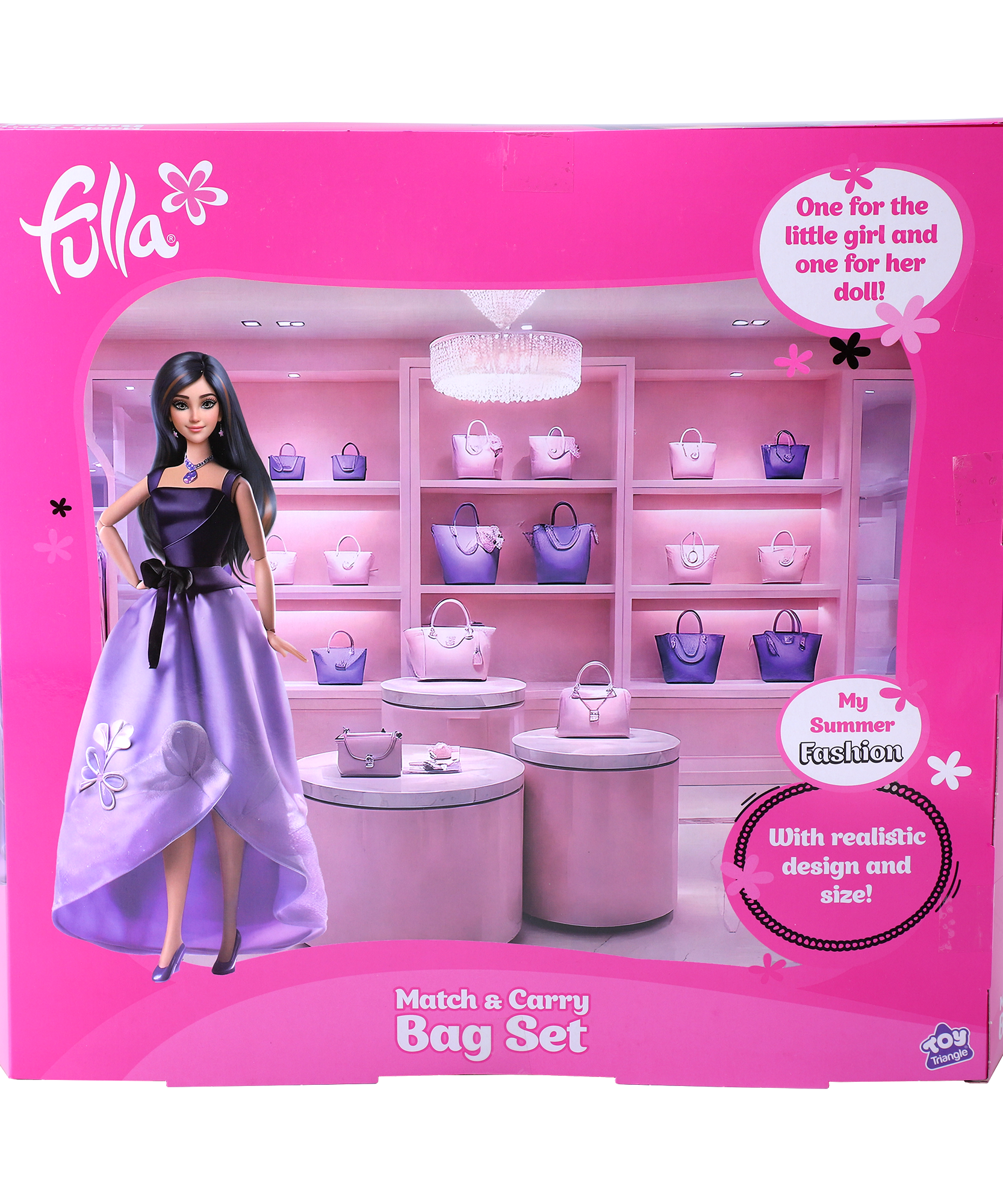 Fulla Doll with Carry Bag Set, Travel Play Doll Set with Matching Bags, Pretend Play Toy for Girls Ages 3 and Up