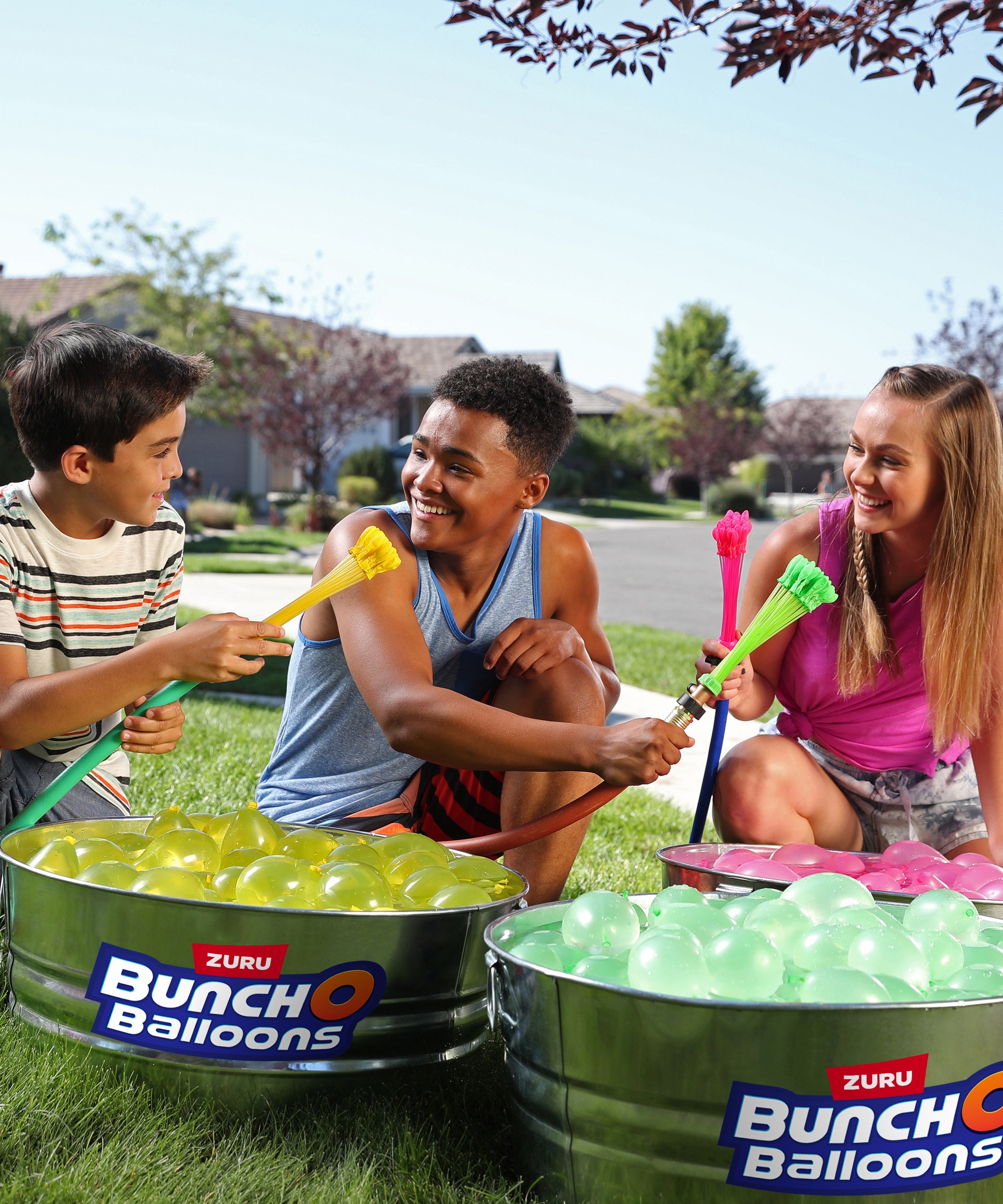 X-Shot Water Combo Fast Fill Blaster Set with 2 Micro Water Guns and 3 Tropical Party Bunch O Balloons, Quick Fill and Tie 100 Balloons in 60 Seconds, Outdoor Summer Water Toy Pack for Kids Age 6+