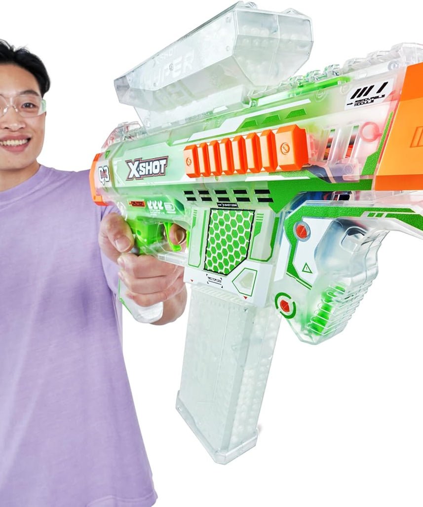 X Shot Hyper Gel Glow In The Dark Medium Blaster, Toy Gun for Boys, Age 14+