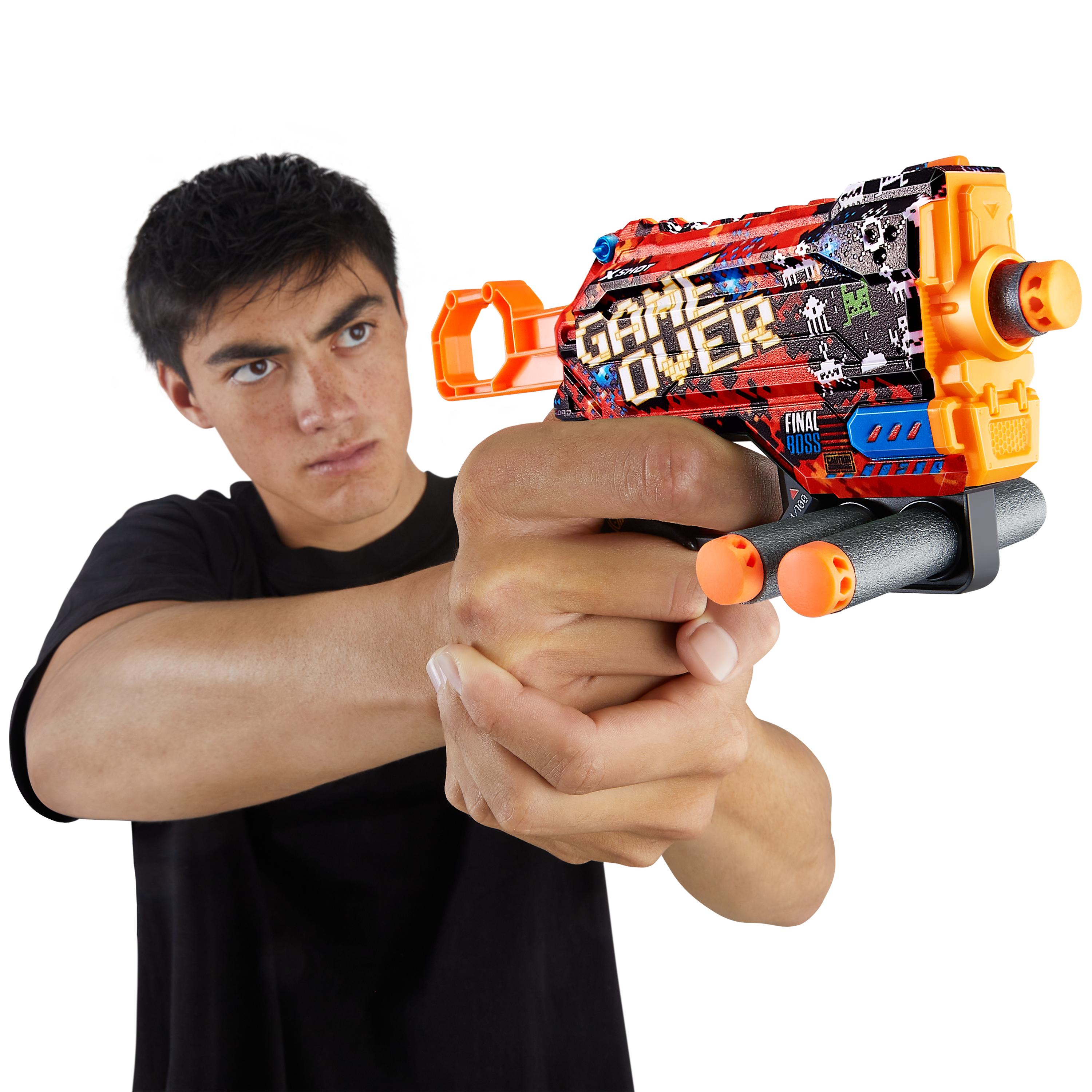 X Shot Skins Menace Blaster, Compact Foam Dart Gun for Boys, Age 8+