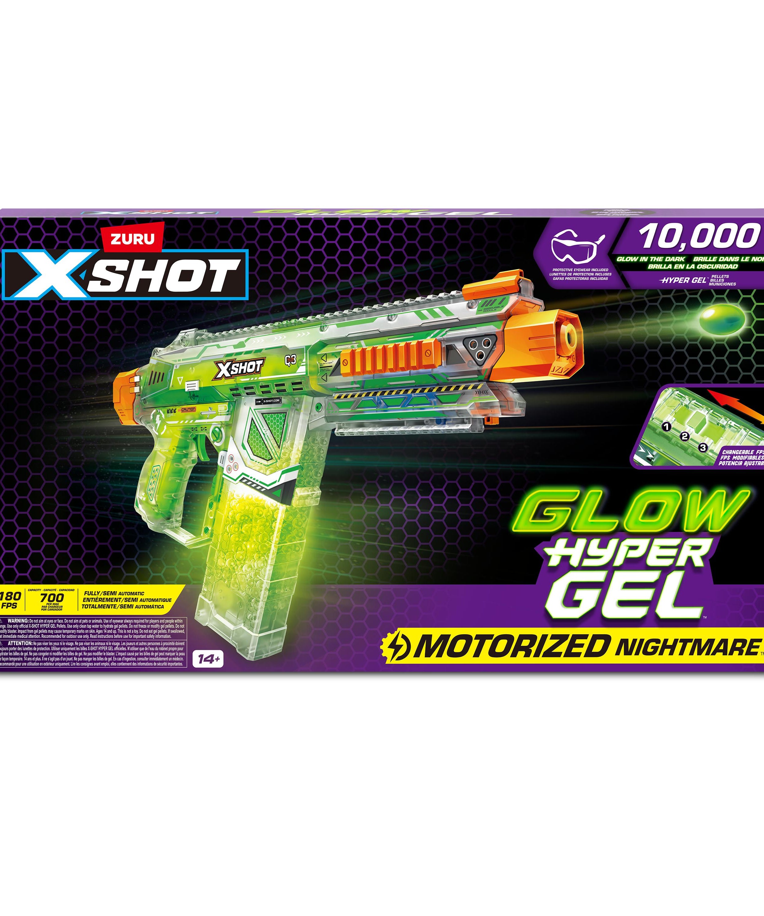 X Shot Hyper Gel Glow In The Dark Large Blaster, Toy Gun for Boys, Age 14+