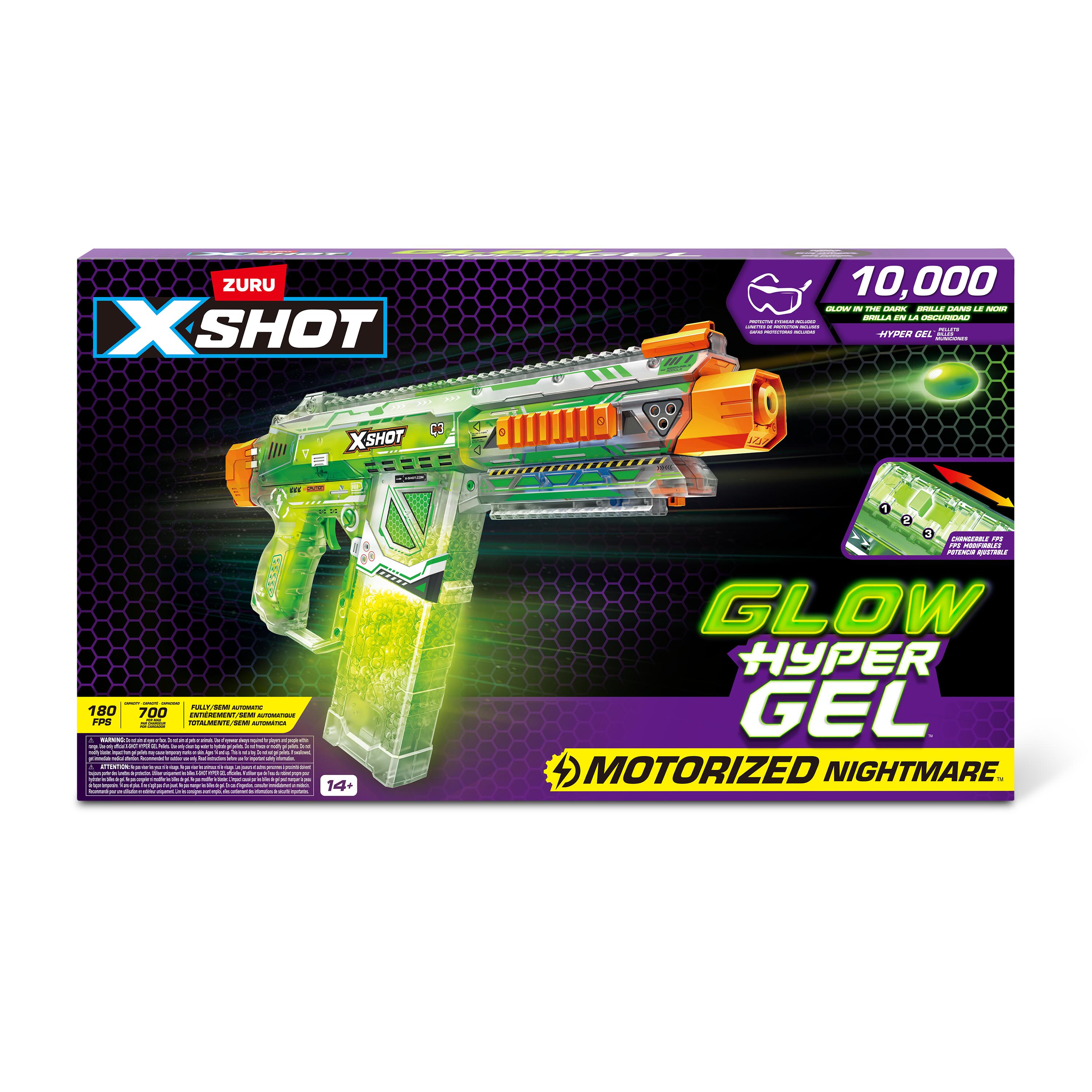 X Shot Hyper Gel Glow In The Dark Large Blaster, Toy Gun for Boys, Age 14+