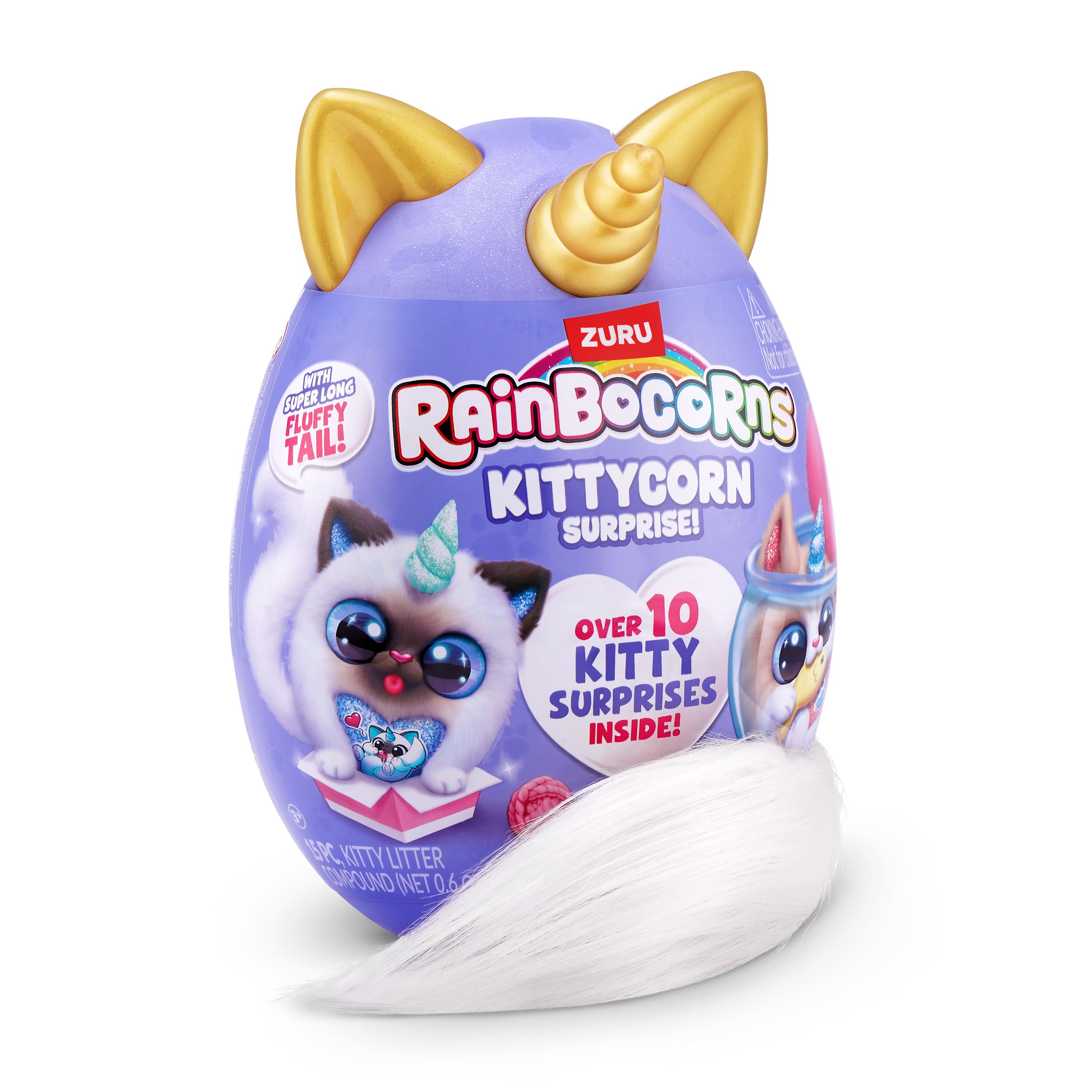 Rainbocorns Kittycorn Surprise S9 Collectible Plush Toy Set, 10+ Magical Surprises, Soft Plush Kittens with Fluffy Tails, Interactive Play for Girls Age 3+