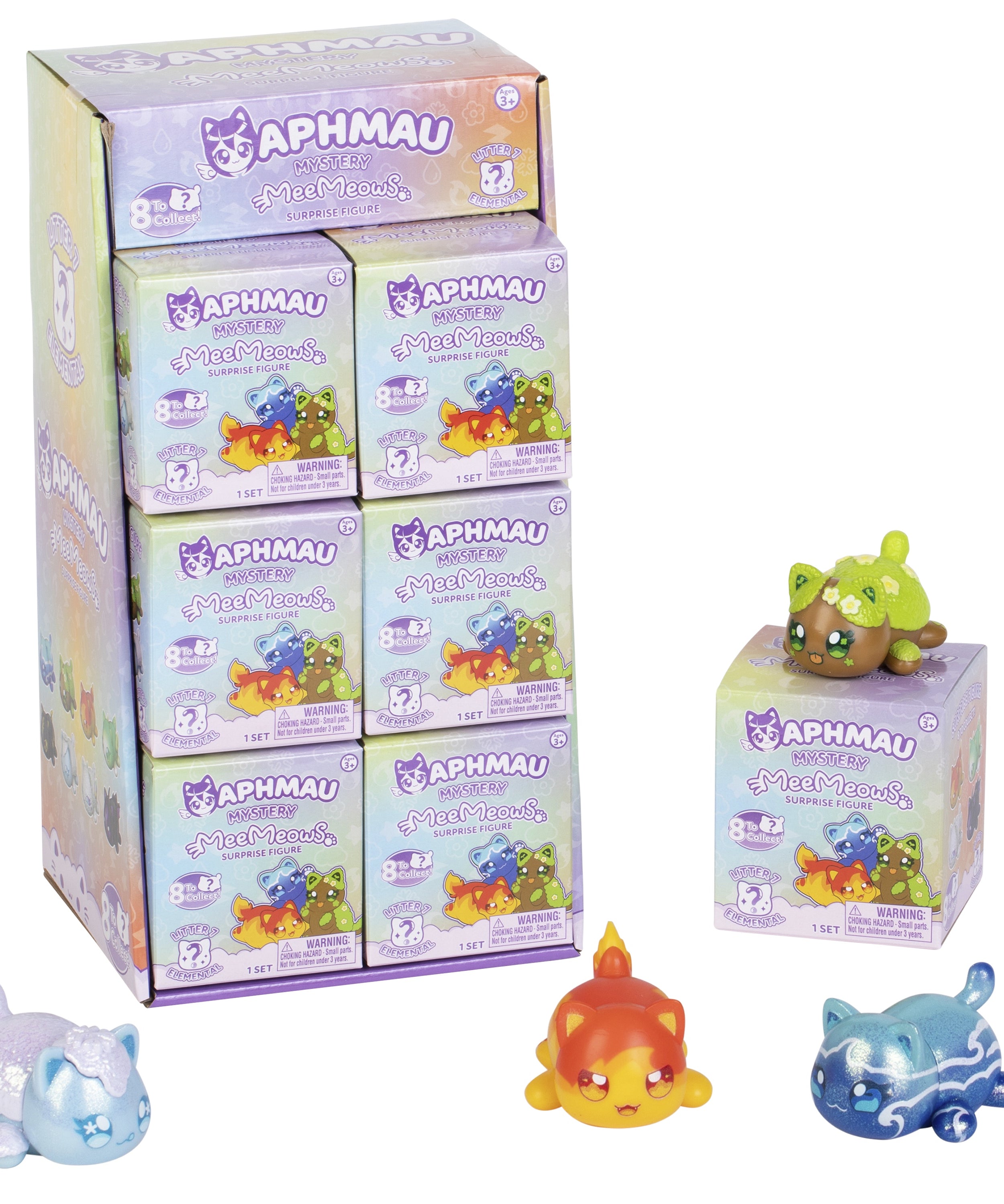 Aphmau MeeMeow Mystery Figures Series 7 Elemental Collection, Official Aphmau Merchandise, 1 Random Collectible Figure Blind Box, Surprise Toy for Girls and Boys Ages 3 and Up