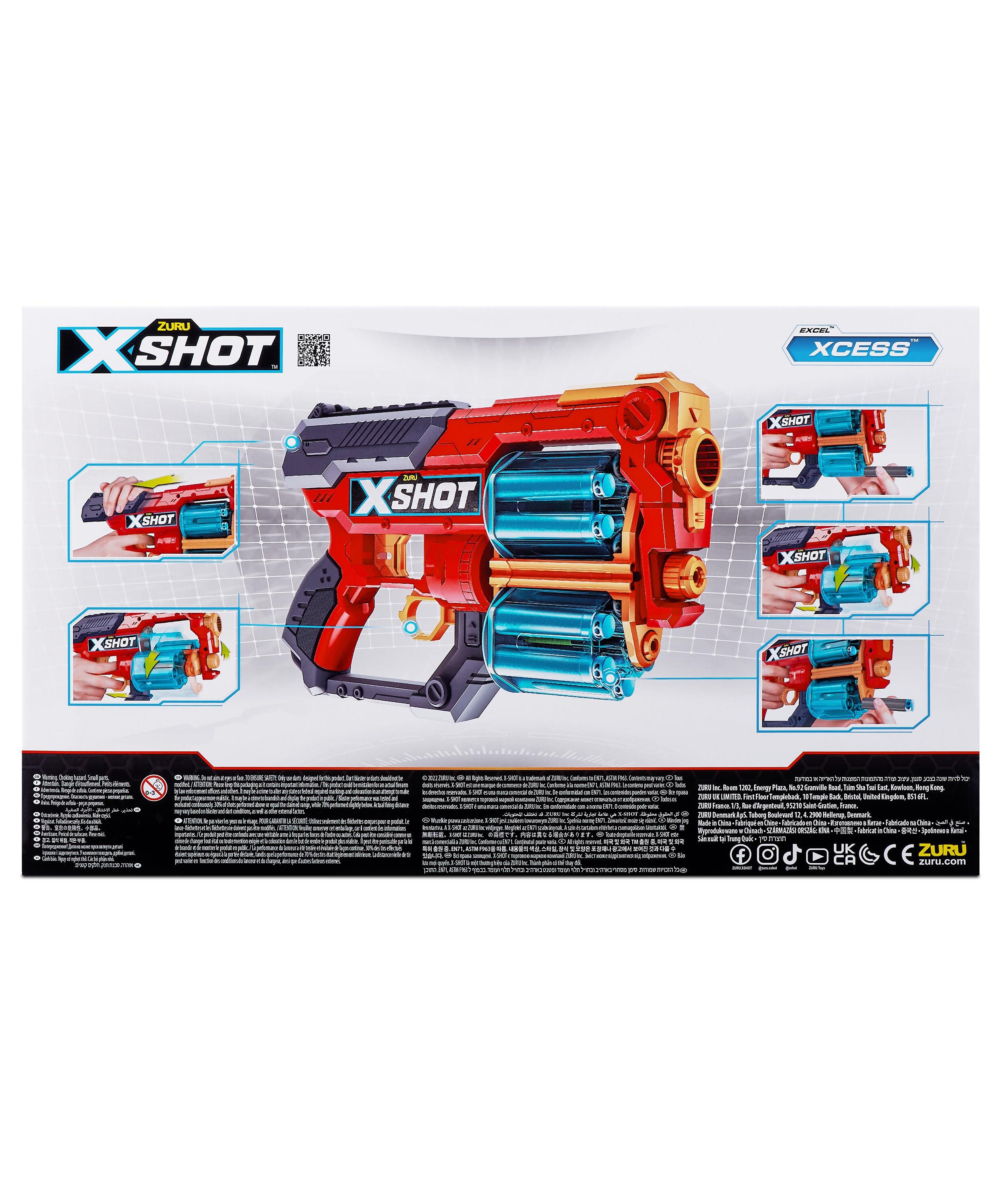 X Shot Excel Xcess TK 12 16 Darts Blaster, Twin Barrel Foam Gun Toy for Boys, Age 8+