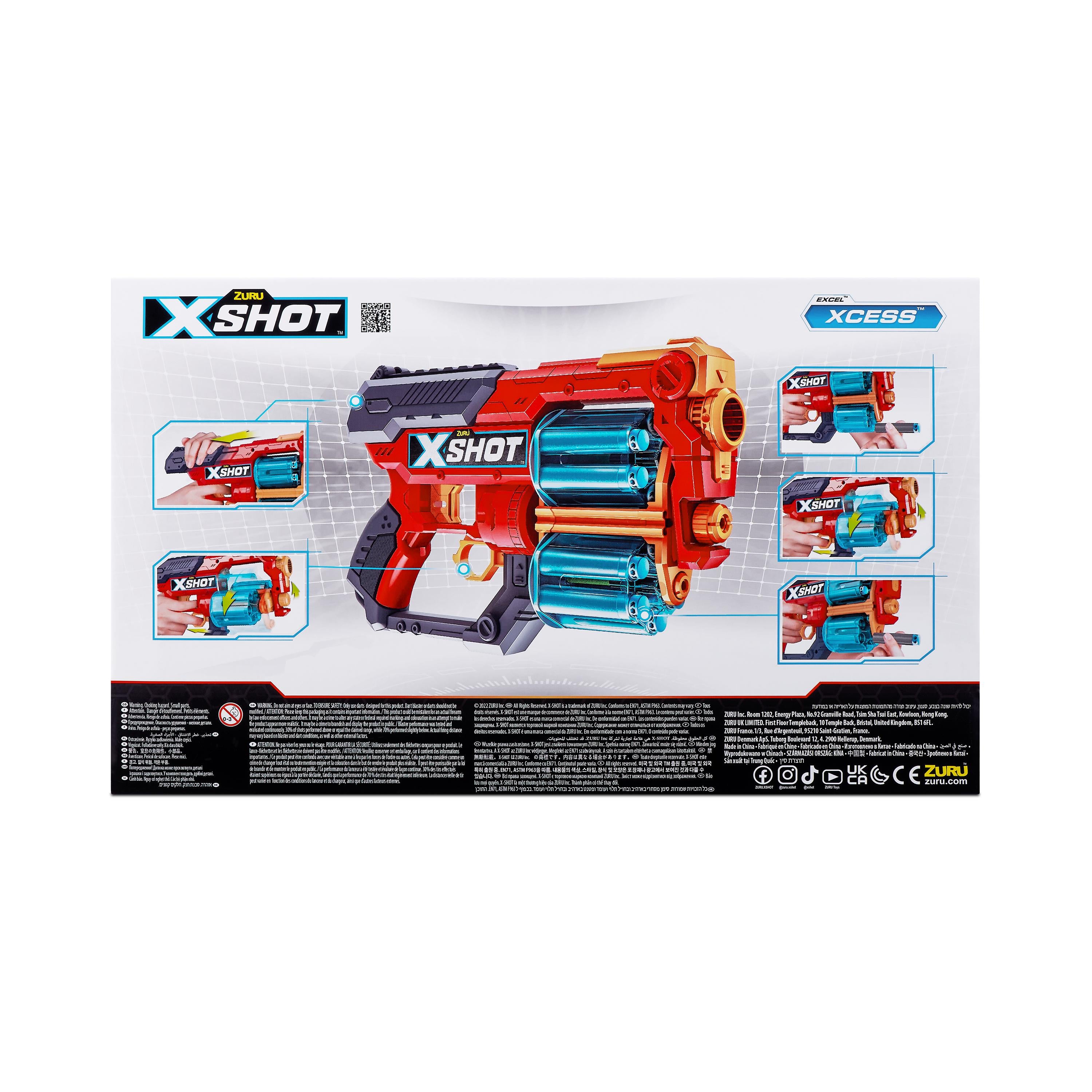 X Shot Excel Xcess TK 12 16 Darts Blaster, Twin Barrel Foam Gun Toy for Boys, Age 8+
