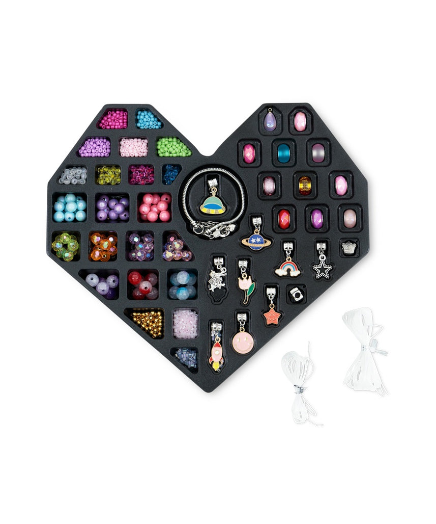 Fulla Bead & Bling 3-in-1 Jewelry Kit for Girls Ages 3+, 1388 Colorful Beads, Charms & Strings, DIY Necklace, Bracelet, and Hair Accessory Craft Set
