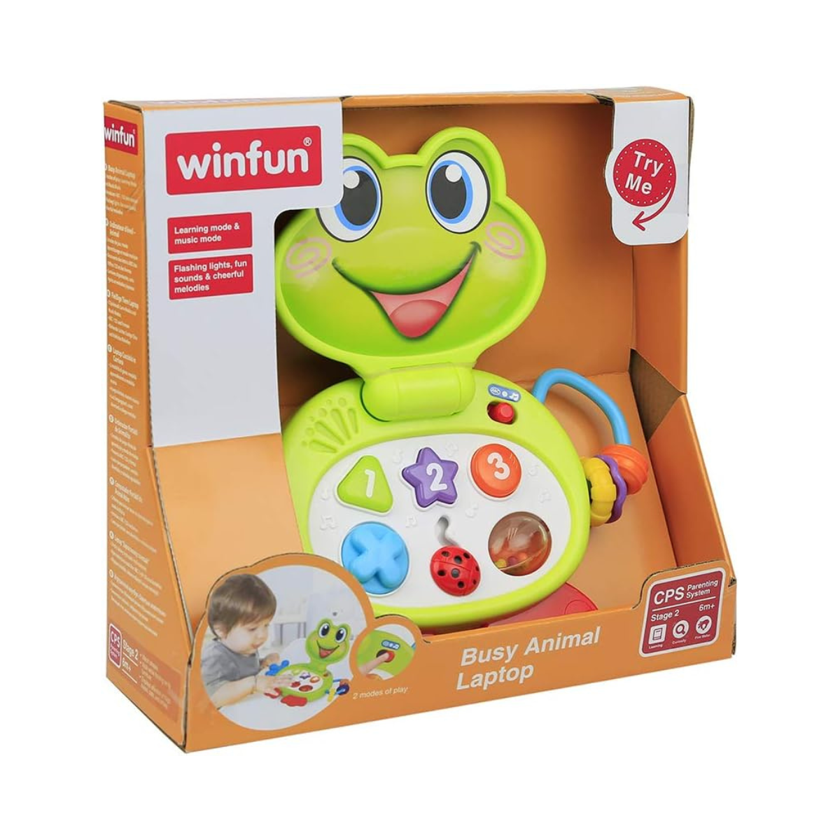 Winfun Froggy Busy Animal Laptop Toy Interactive Learning Laptop for Toddlers 6M+