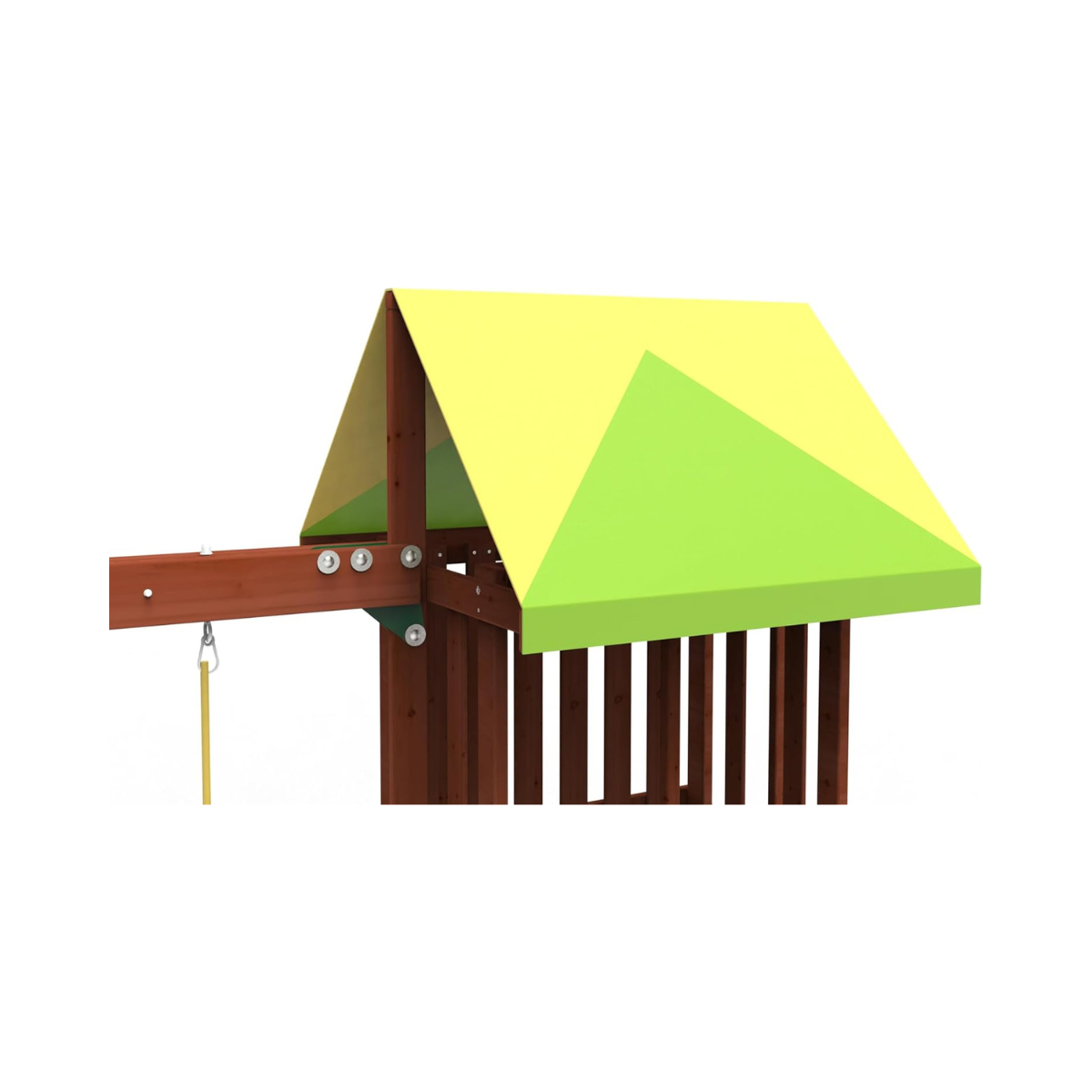 Kiddoro Mighty Jungle Wooden Outdoor Playset, Double Slide & 2 Swings, Climbing Wall, Playhouse with Picnic Table, Backyard Garden Swing Set for Kids 2+ Years